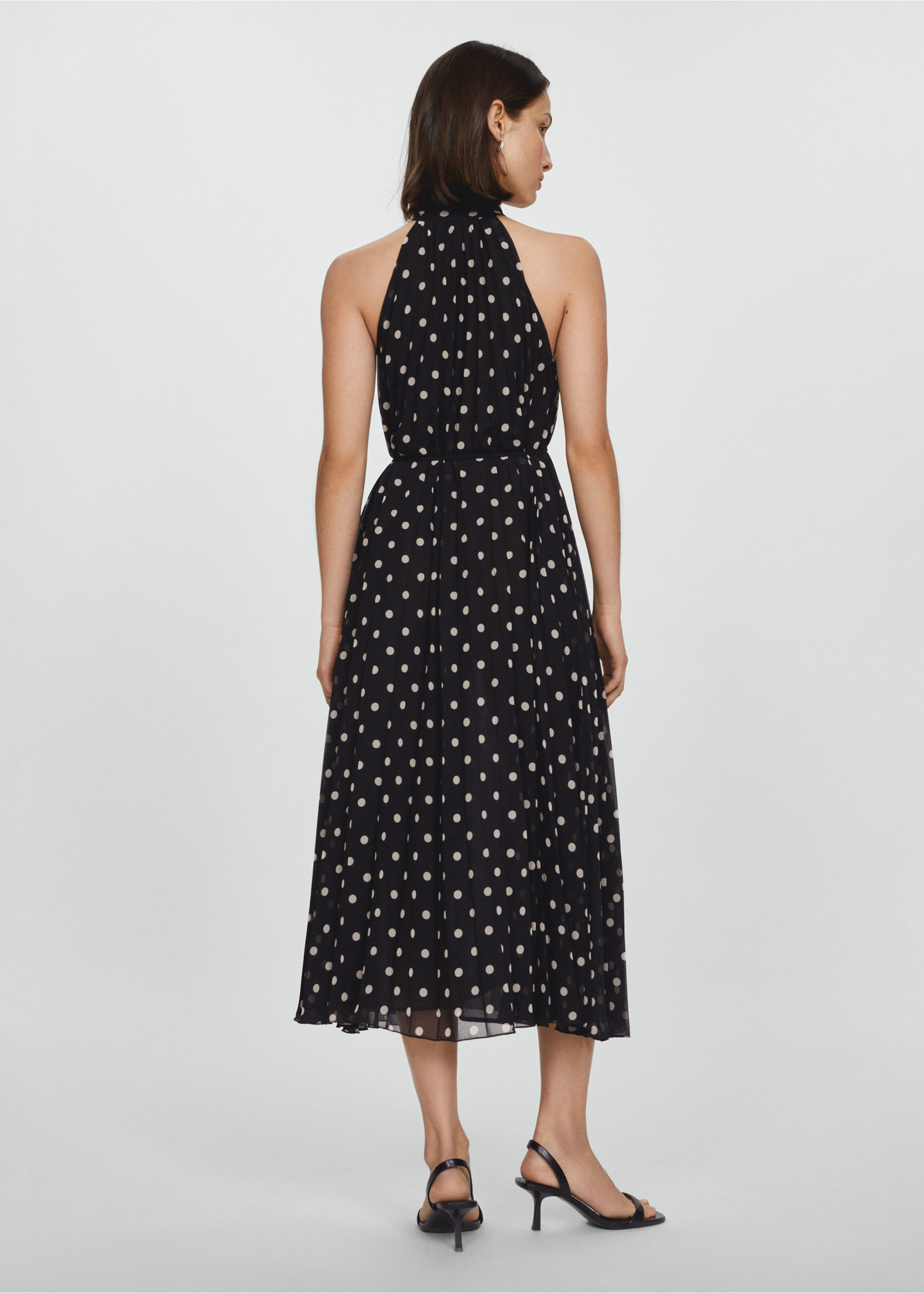 Polka-dot pleated dress - Reverse of the article