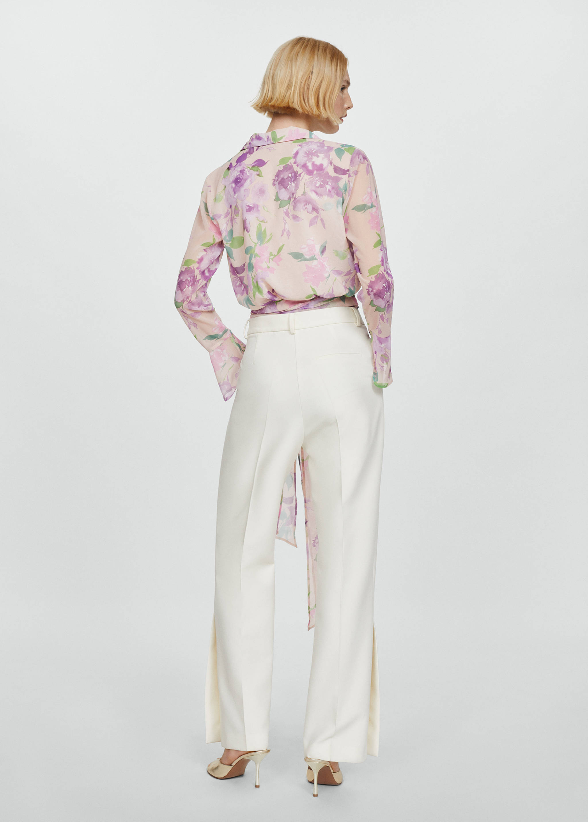 Blouse cache-cœur en imprimé fleuri - Verso de l’article