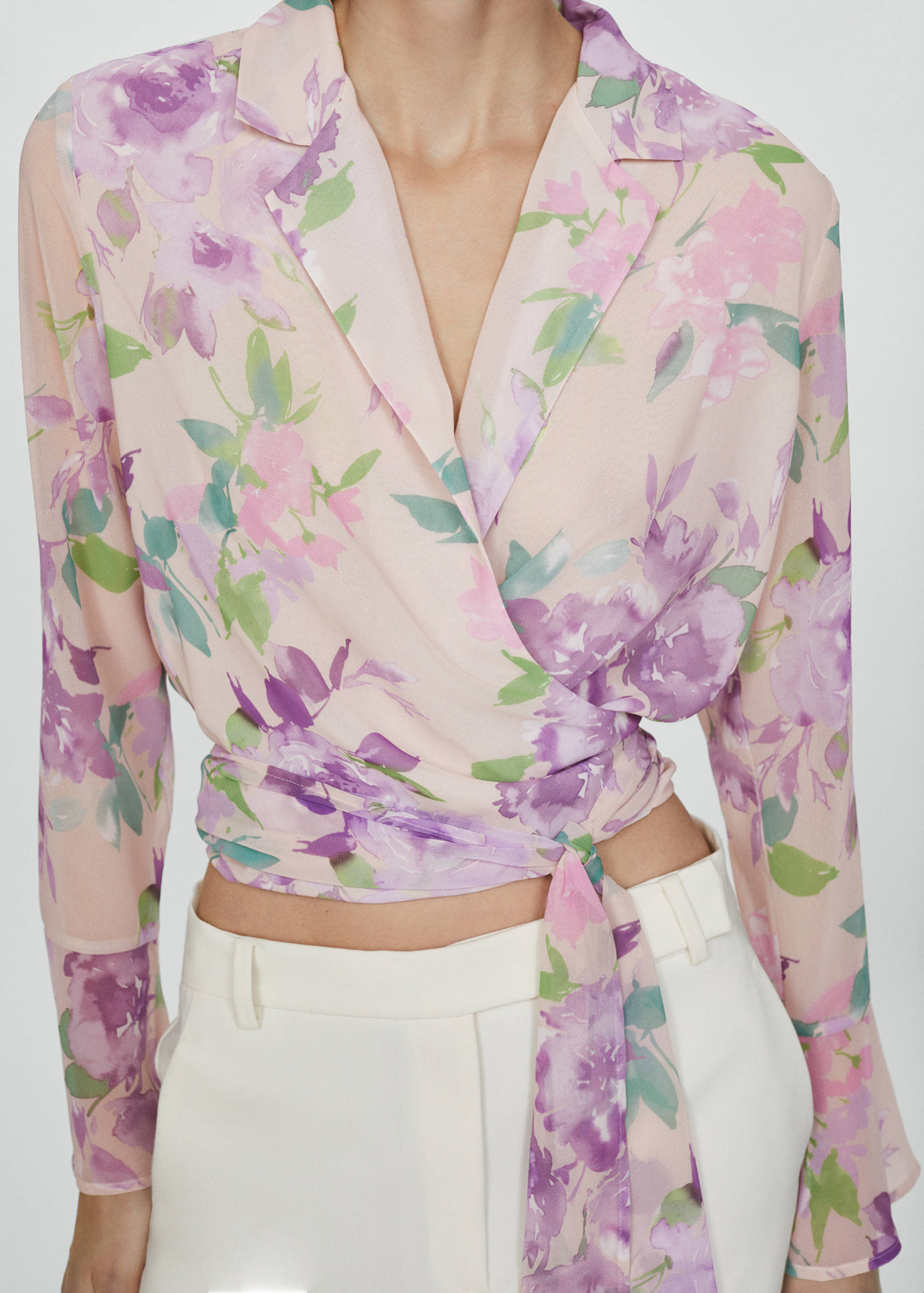 Blouse cache-cœur en imprimé fleuri - Détail de l'article 3