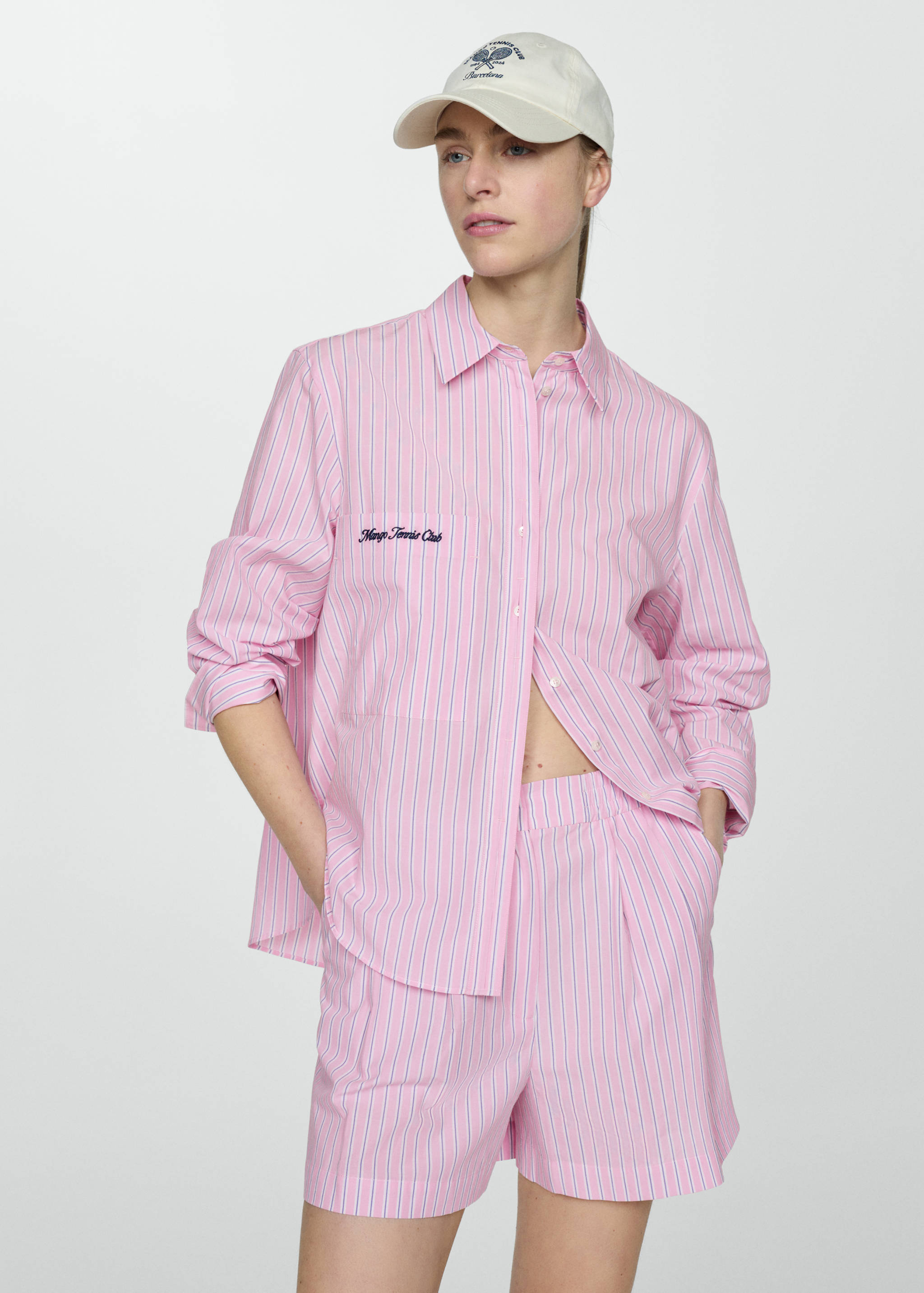 Short rayures coton - Plan moyen