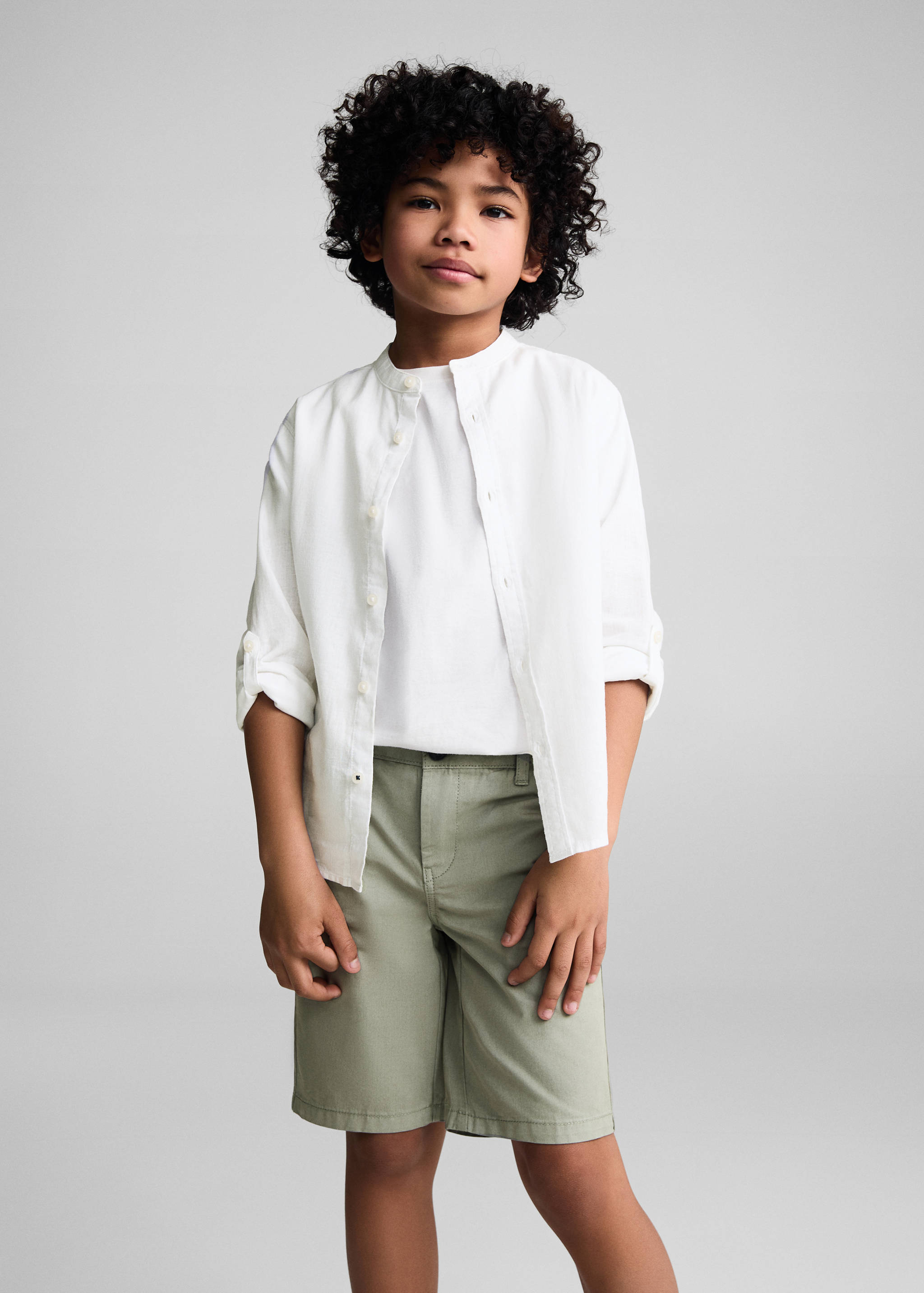 Slim-fit chino cotton bermuda shorts - Medium plane