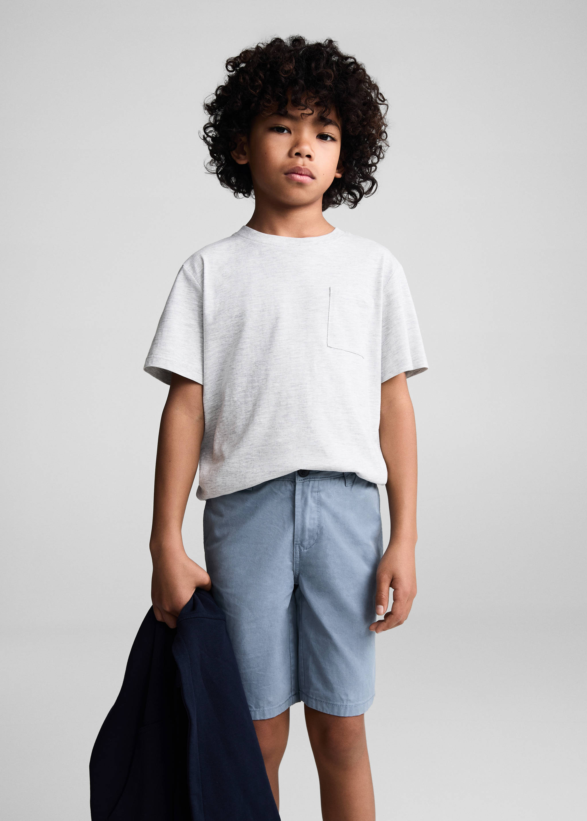 Slim-fit chino cotton bermuda shorts - Medium plane