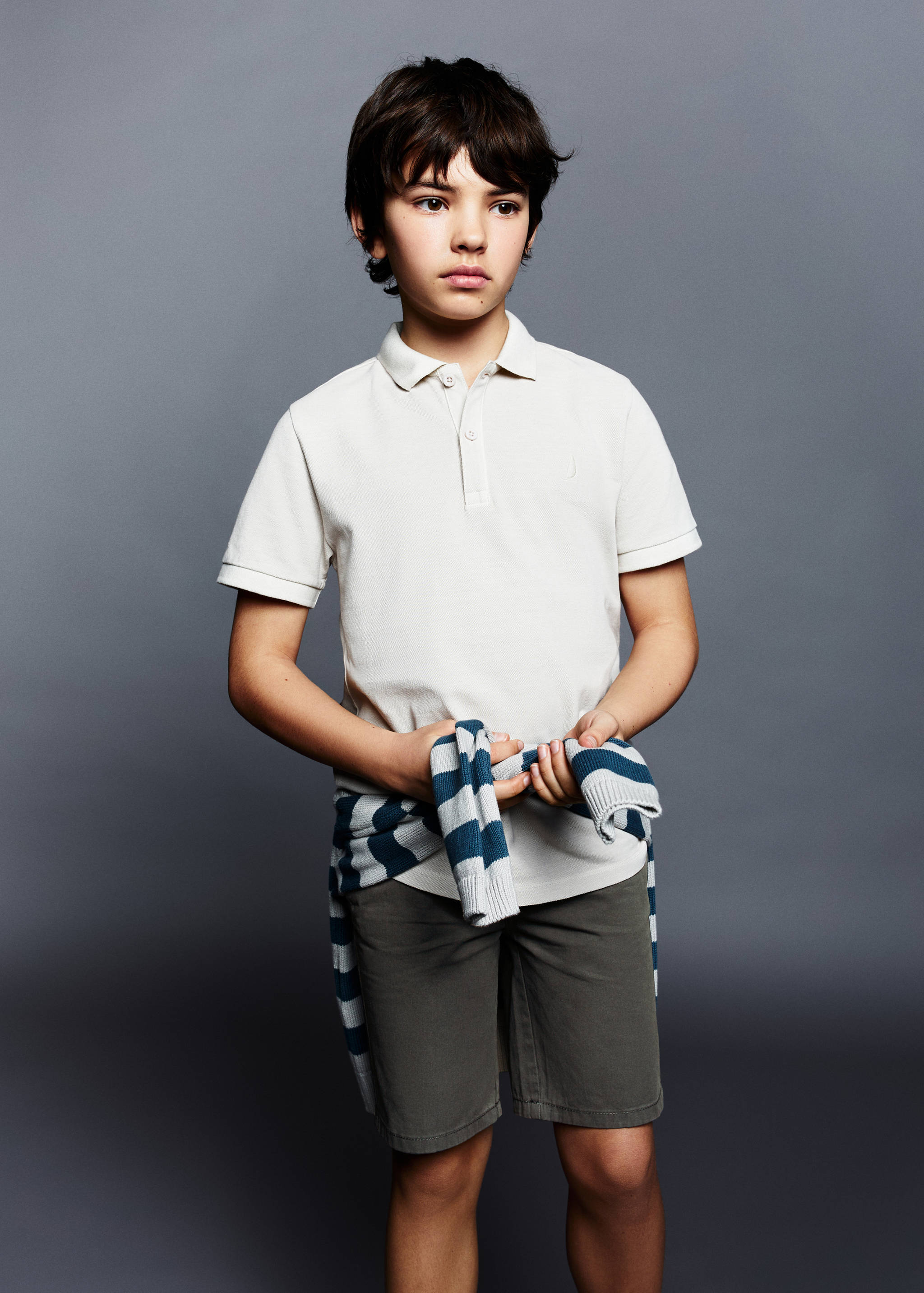 Slim-fit chino cotton bermuda shorts - Medium plane