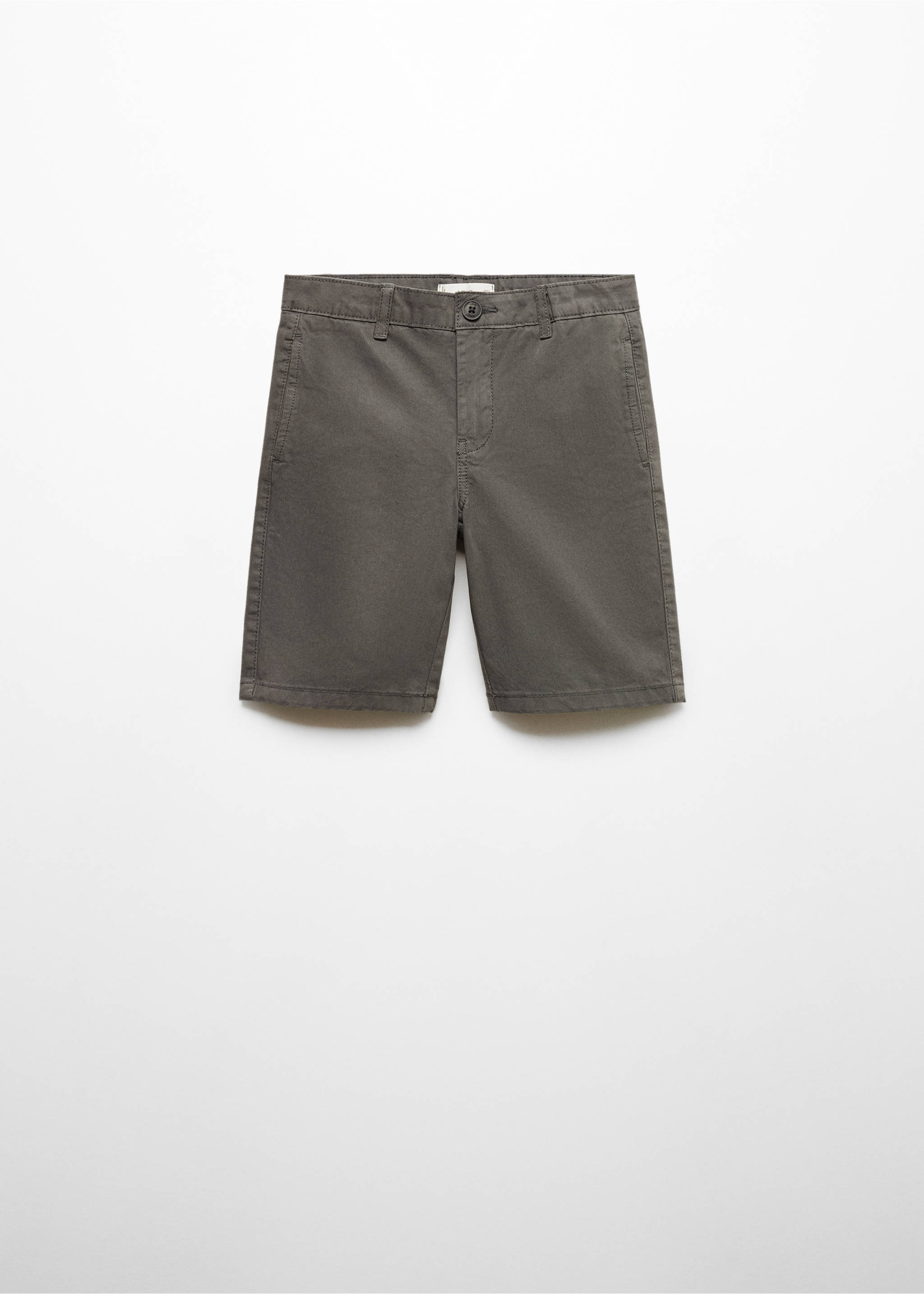 Slim-fit chino cotton bermuda shorts - Article without model, Charcoal. Ref: 67096728-00.