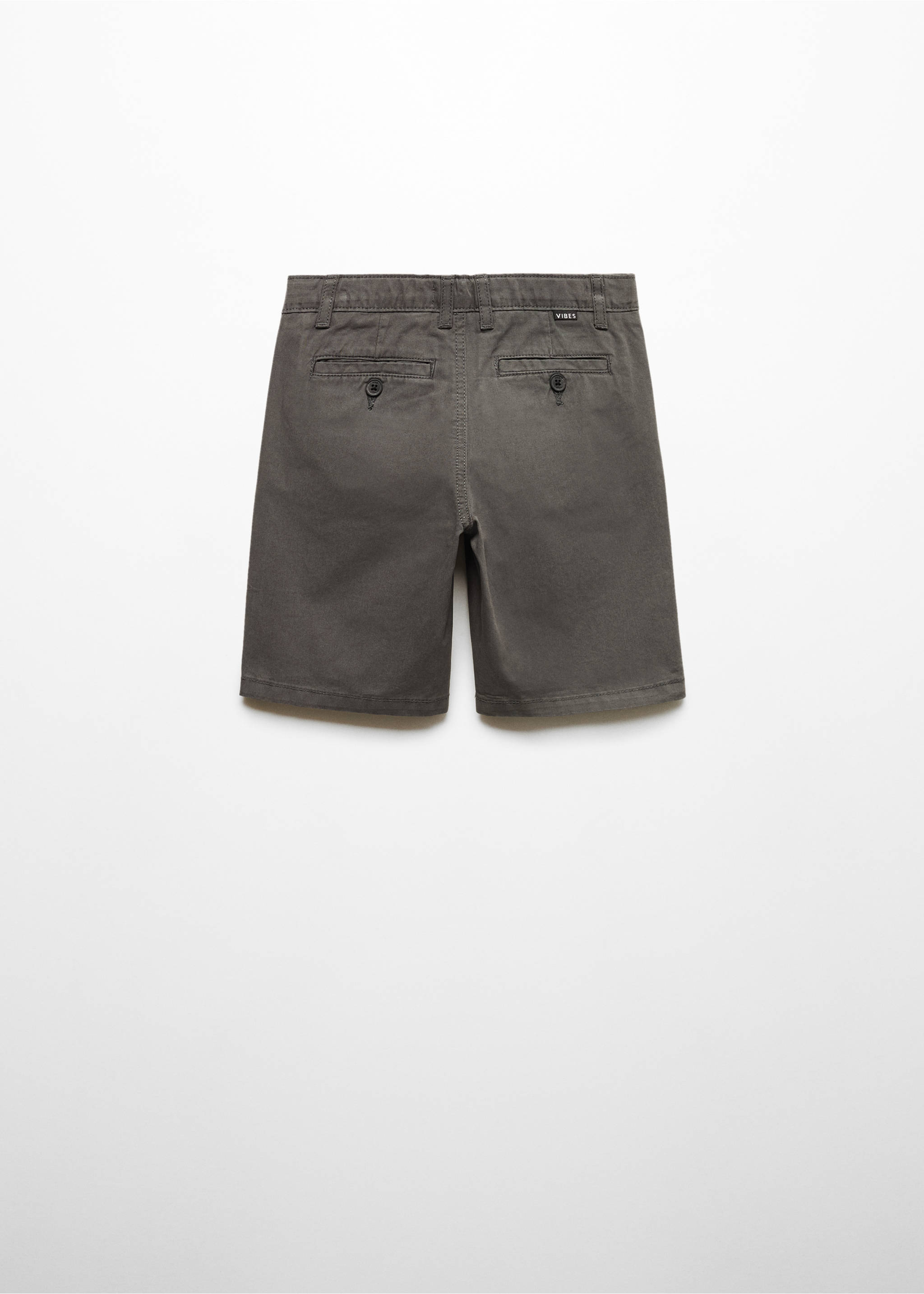 Slim-fit chino cotton bermuda shorts - Details of the article 8, Charcoal. Ref: 67096728-00.