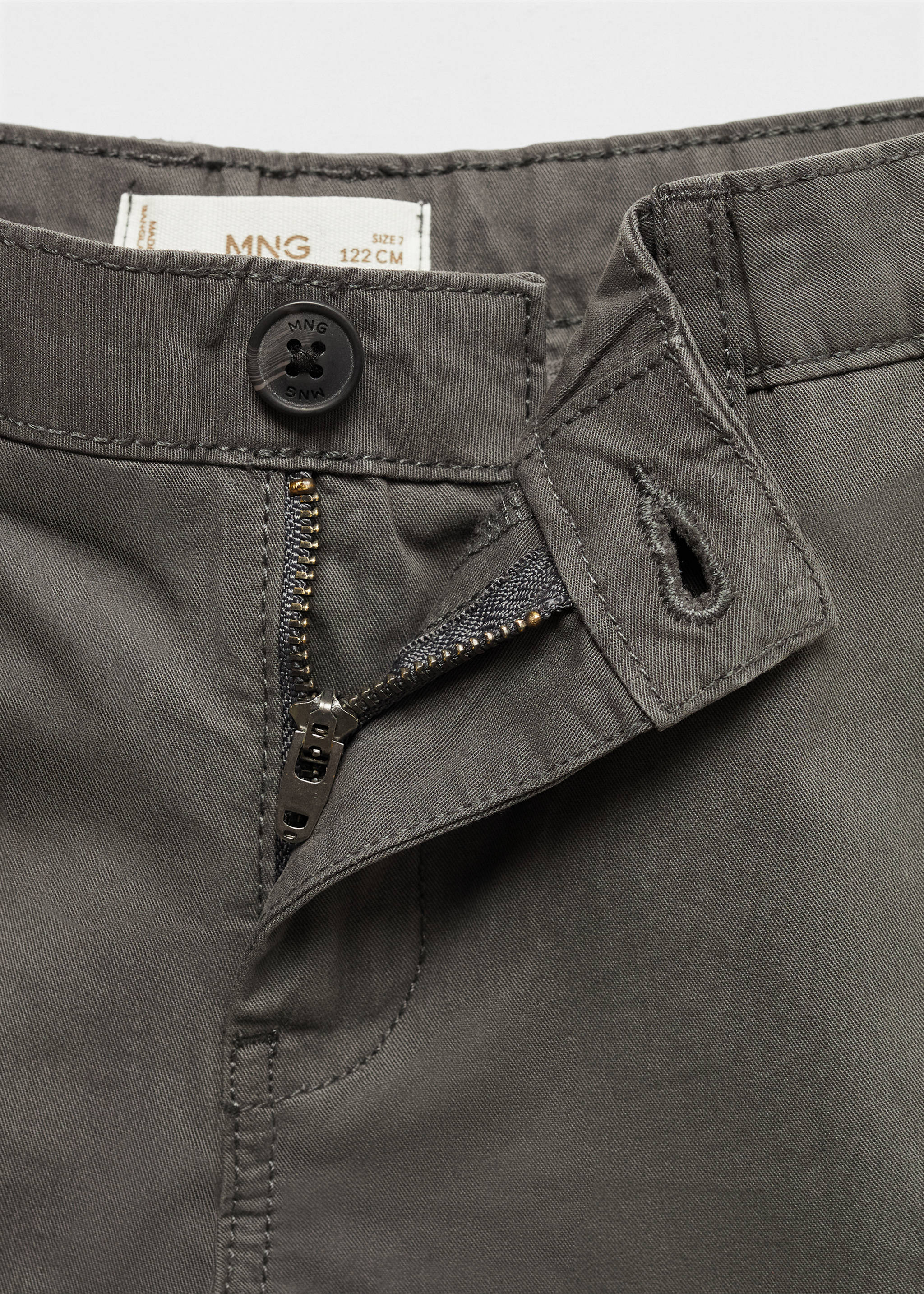 Slim-fit chino cotton bermuda shorts - Details of the article 0, Charcoal. Ref: 67096728-00.