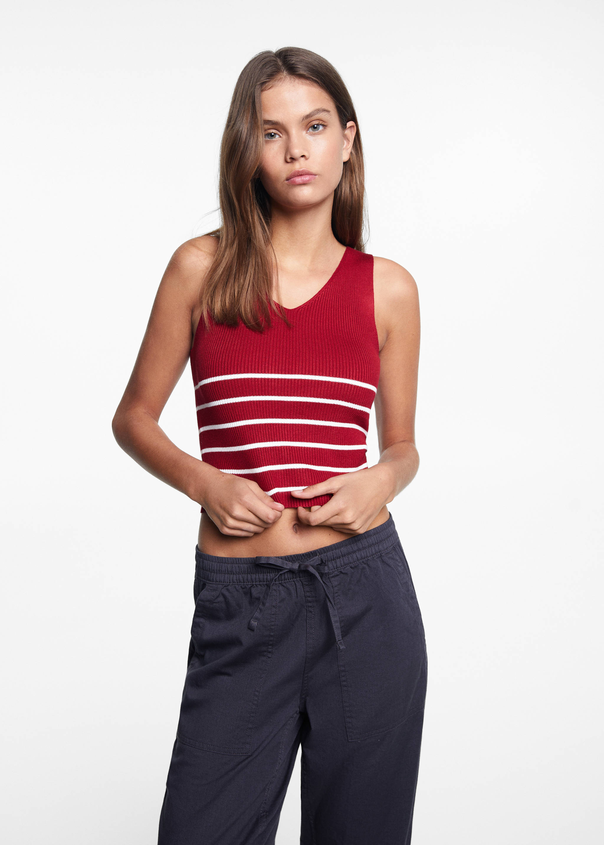 Top tirantes rayas - Plano medio