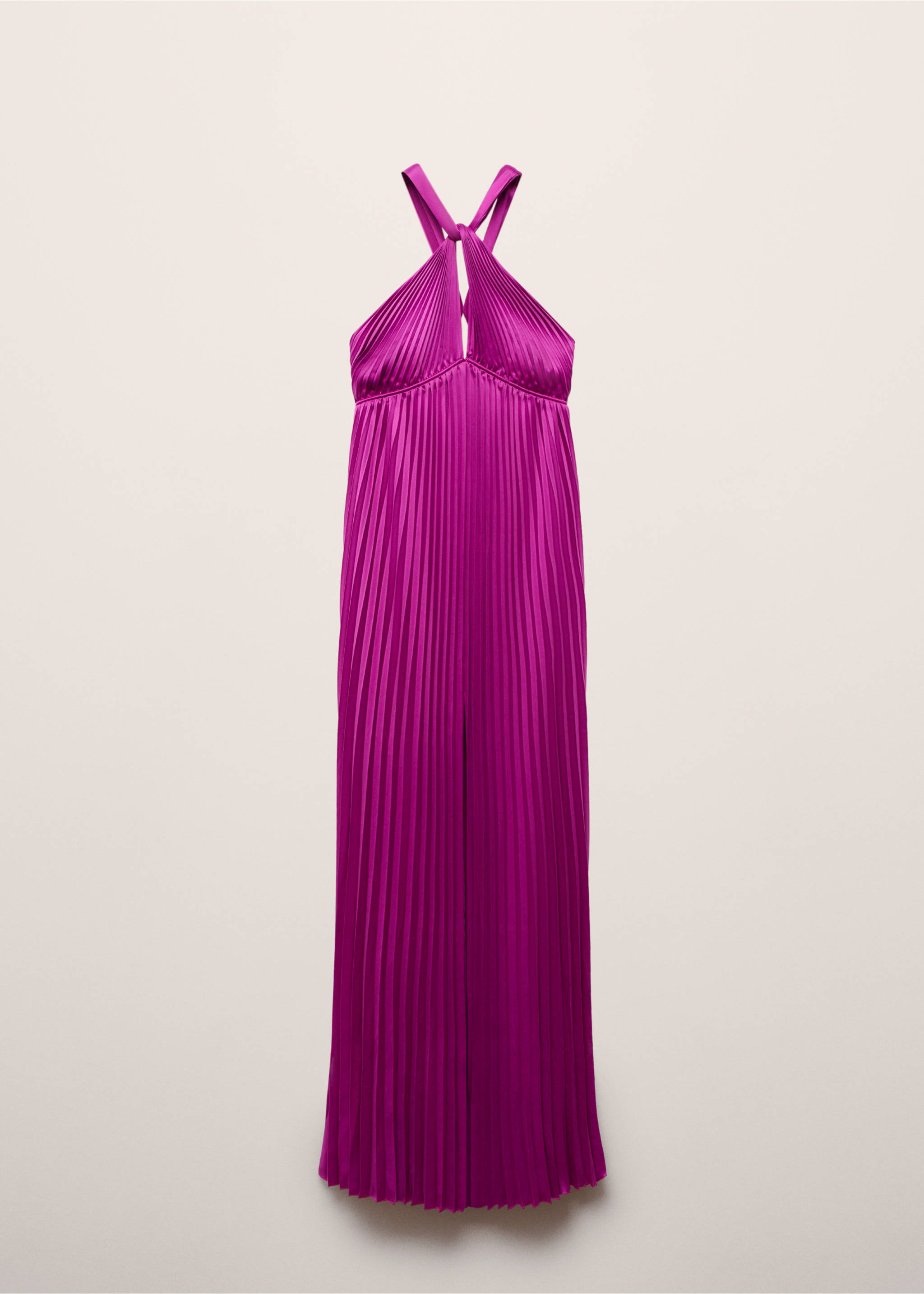 Halter-neck pleated dress - Article without model, Violet. Ref: 67096731-00.