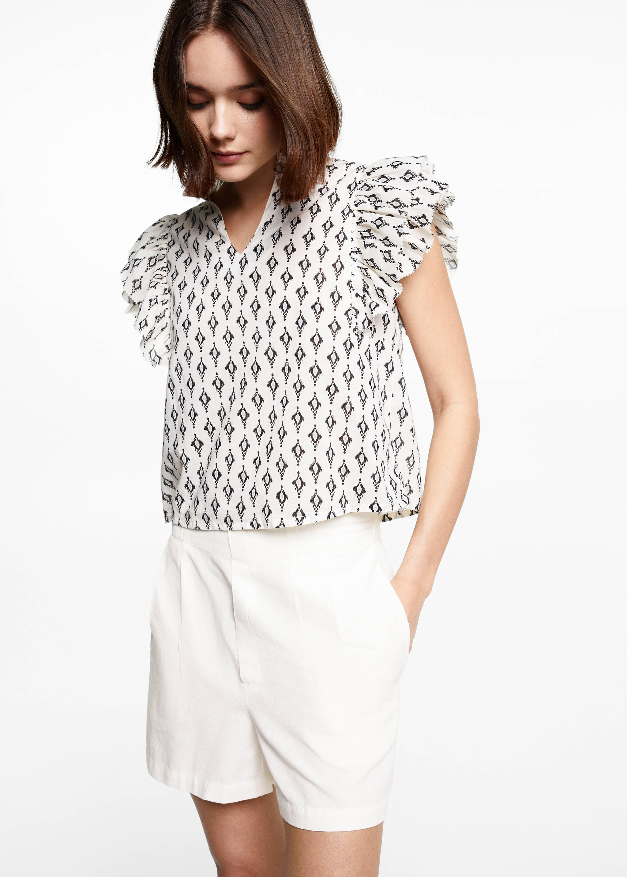 Pleated linen short - Medium plane