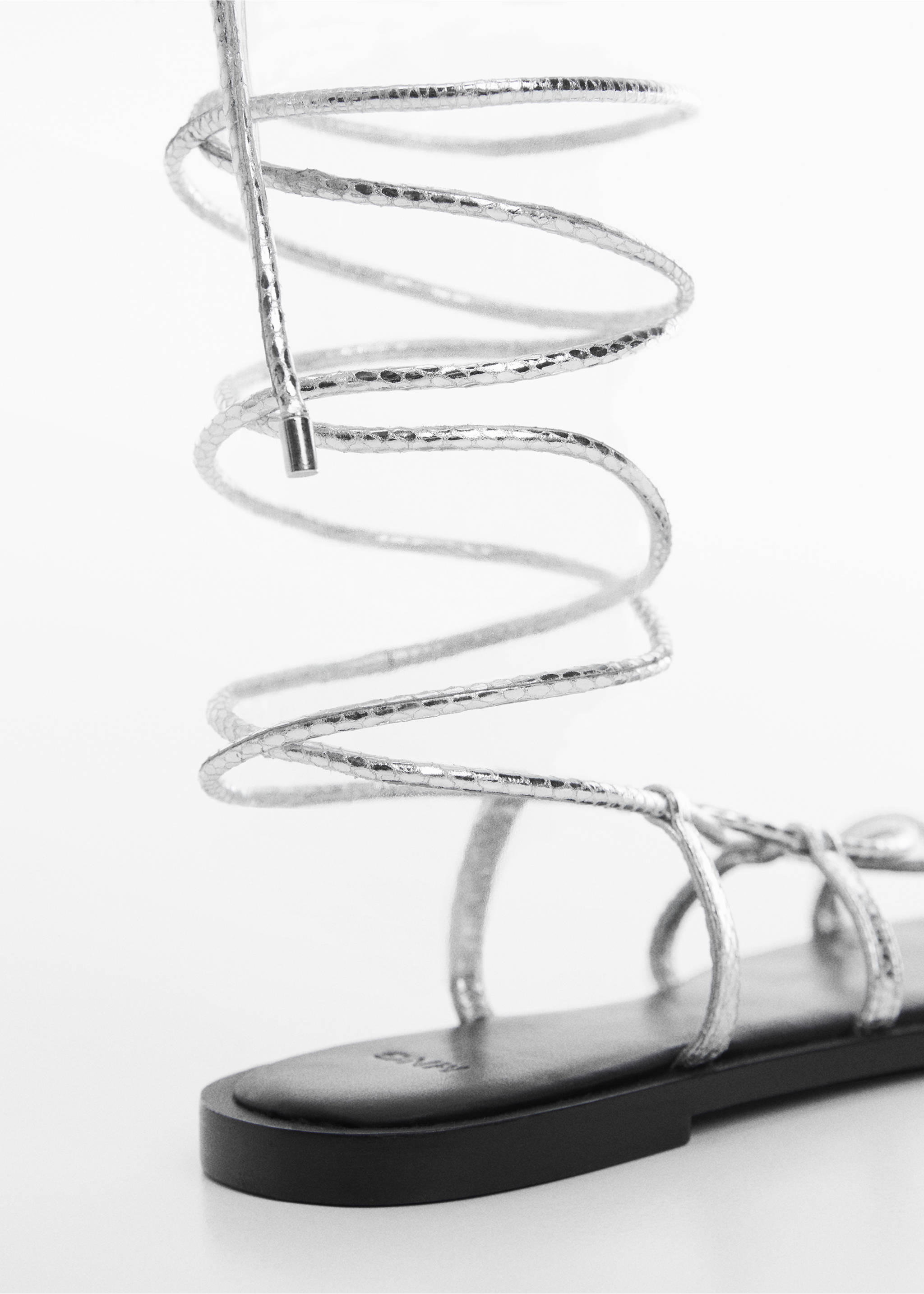 Sandales à lanières cuir - Détail de l'article 1, Argent. Ref: 67096743-00.