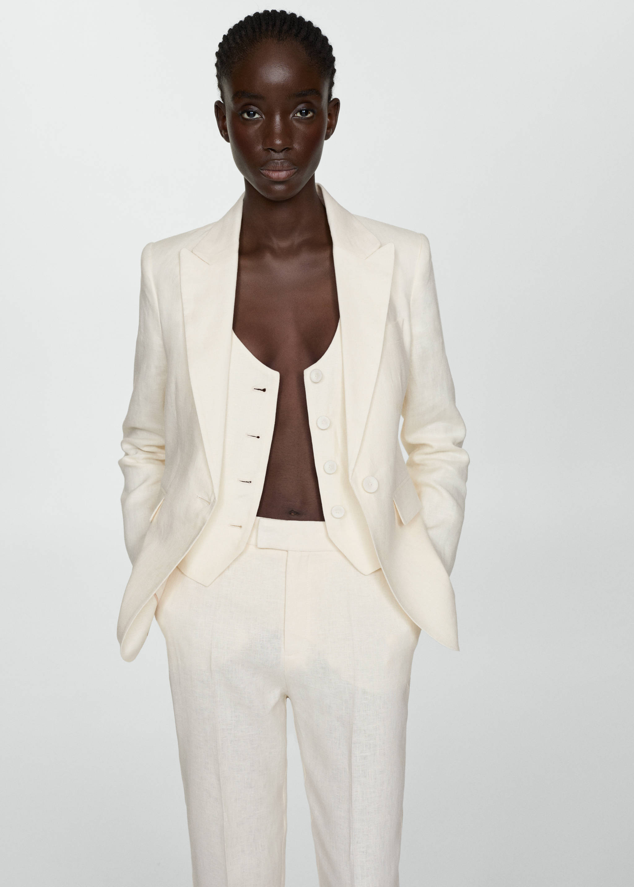 Linen suit trousers - Details of the article 1