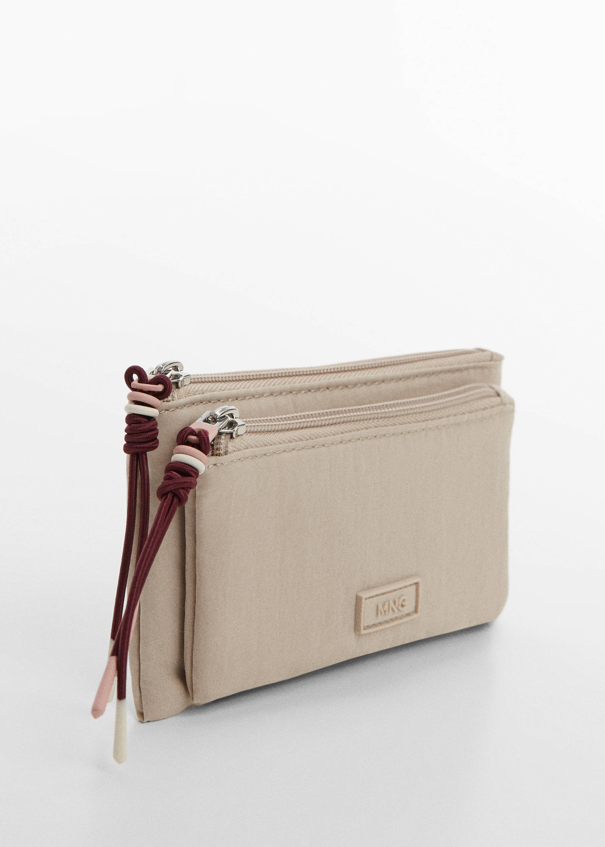 Double-compartment coin purse with logo - Medium plane