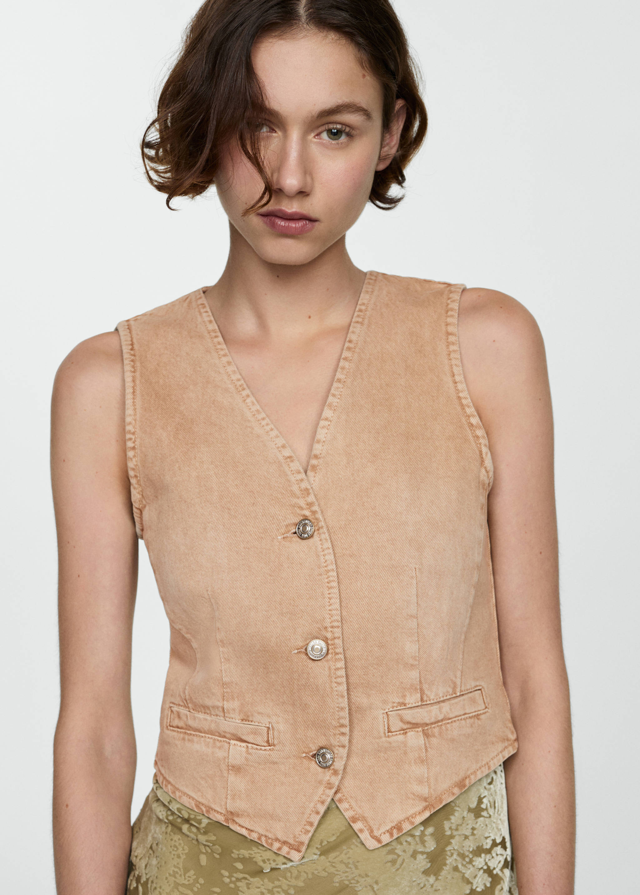Gilet denim cuciture - Piano medio