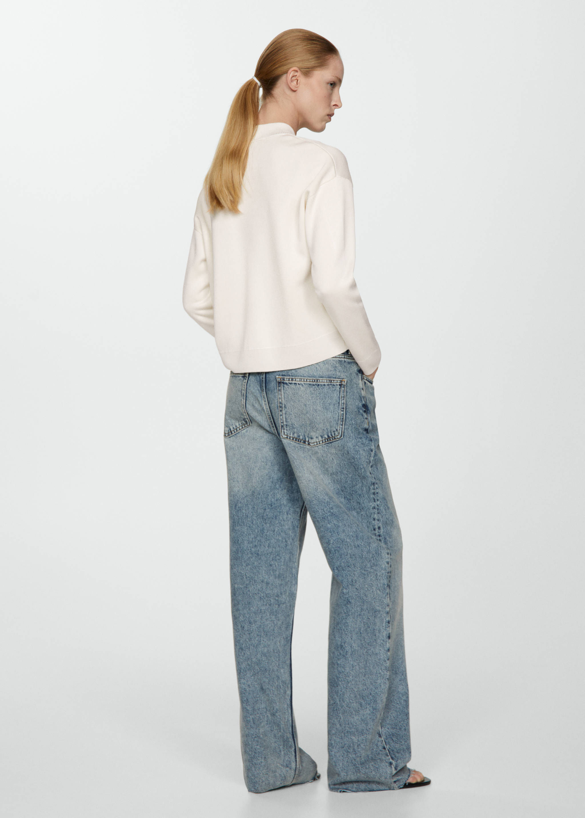 Zipped knit cardigan - Reverse of the article