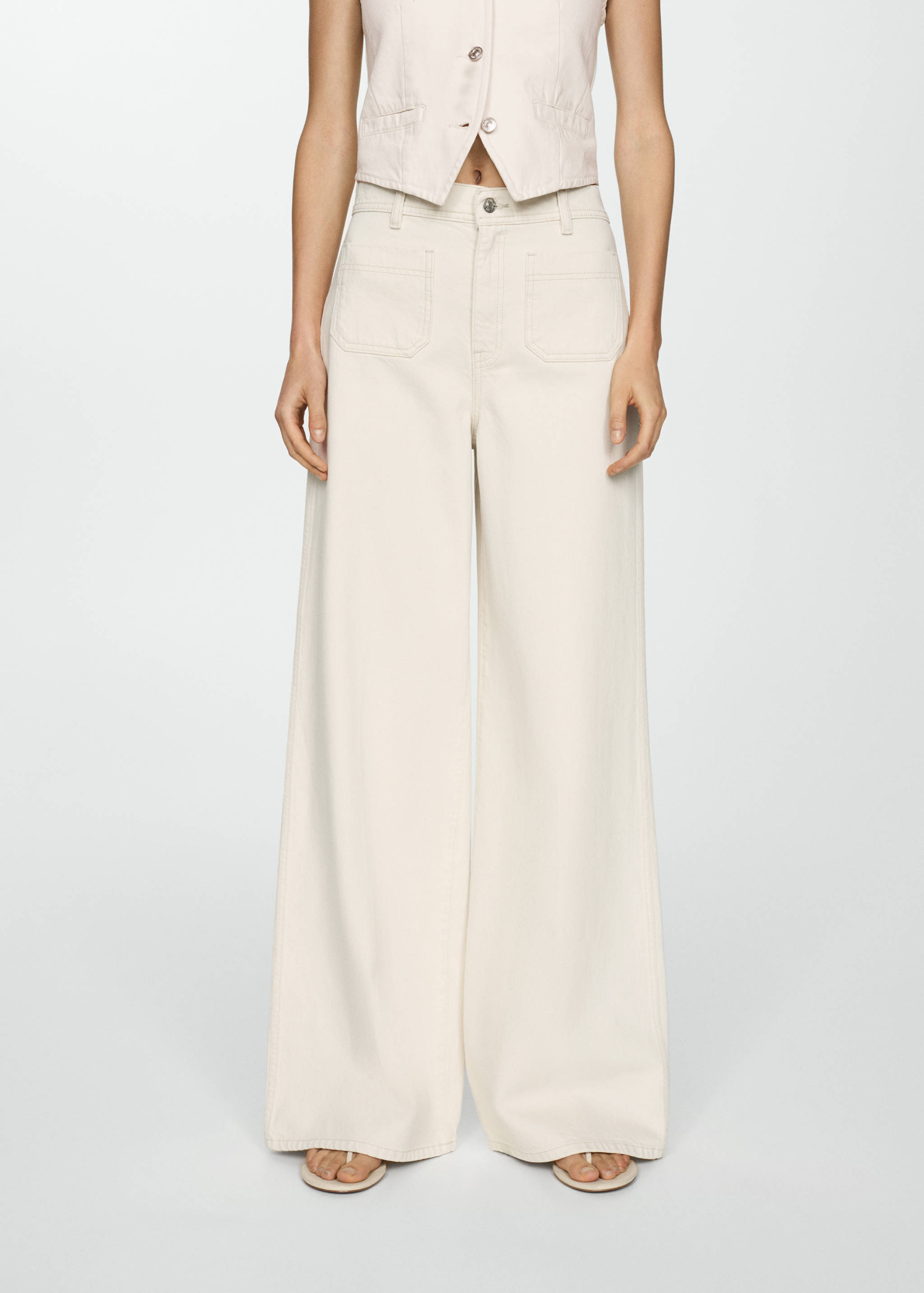 Wide leg jeans with pockets - Medium plane