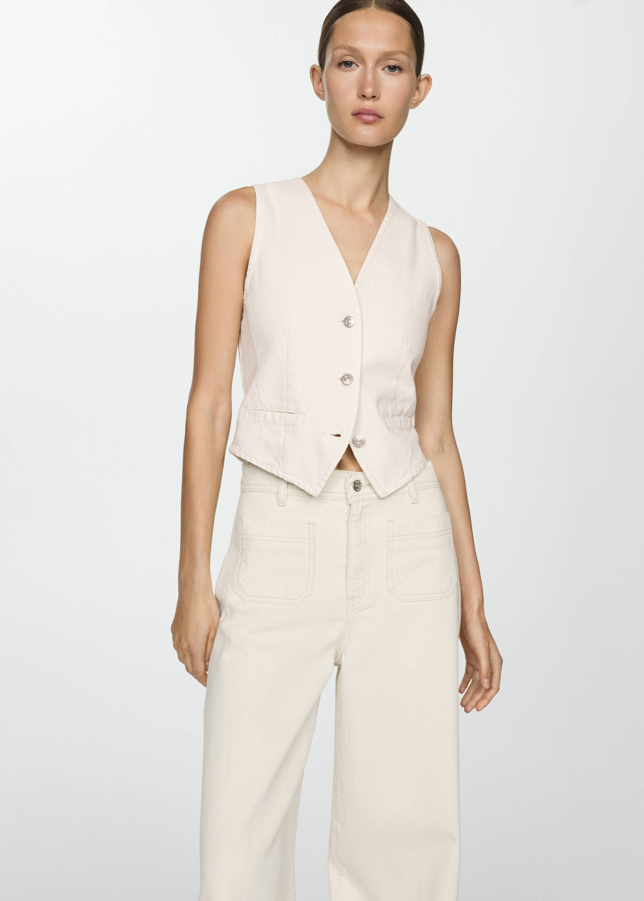 Wide leg jeans with pockets - Details of the article 1