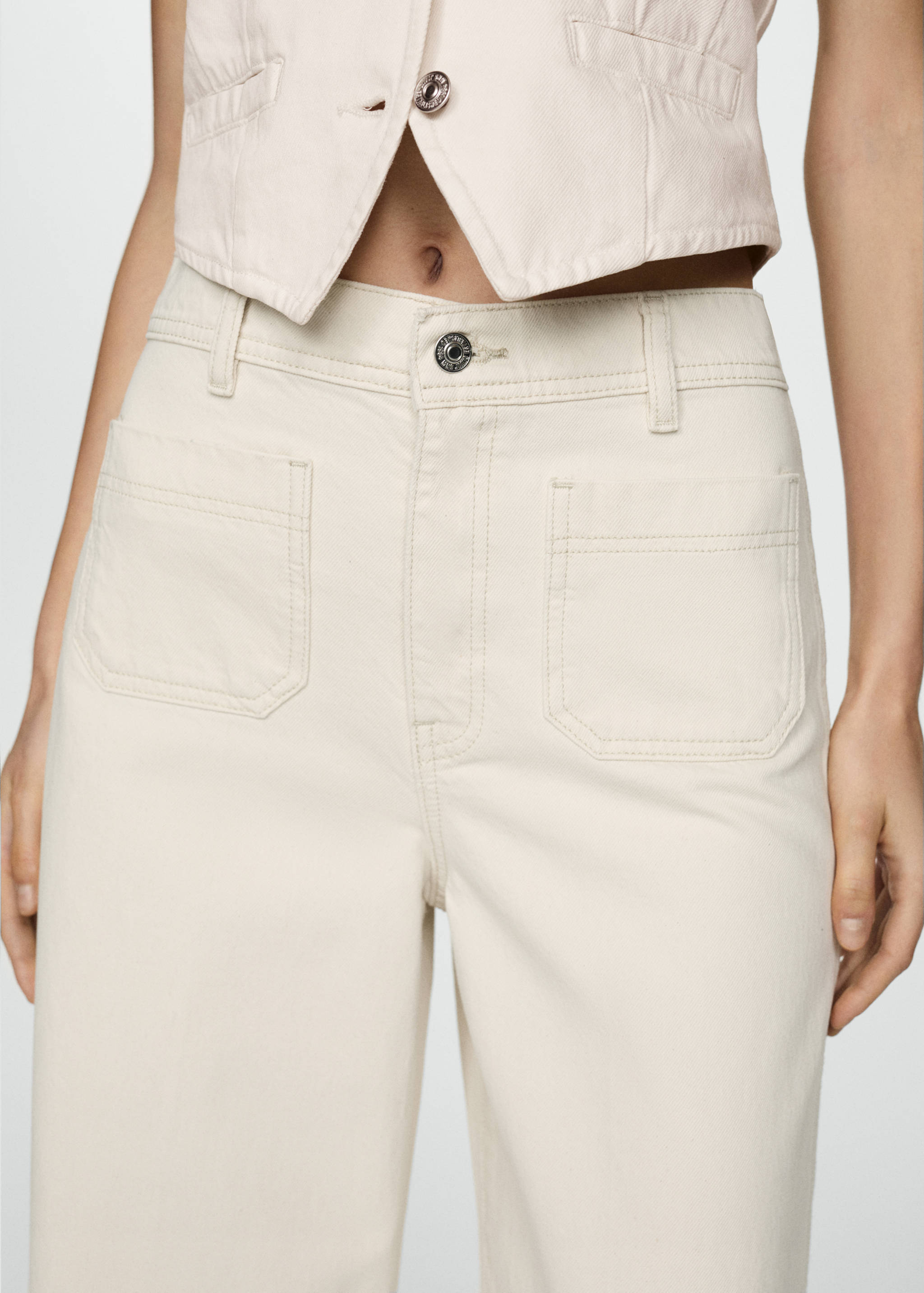 Wide leg jeans with pockets - Details of the article 4