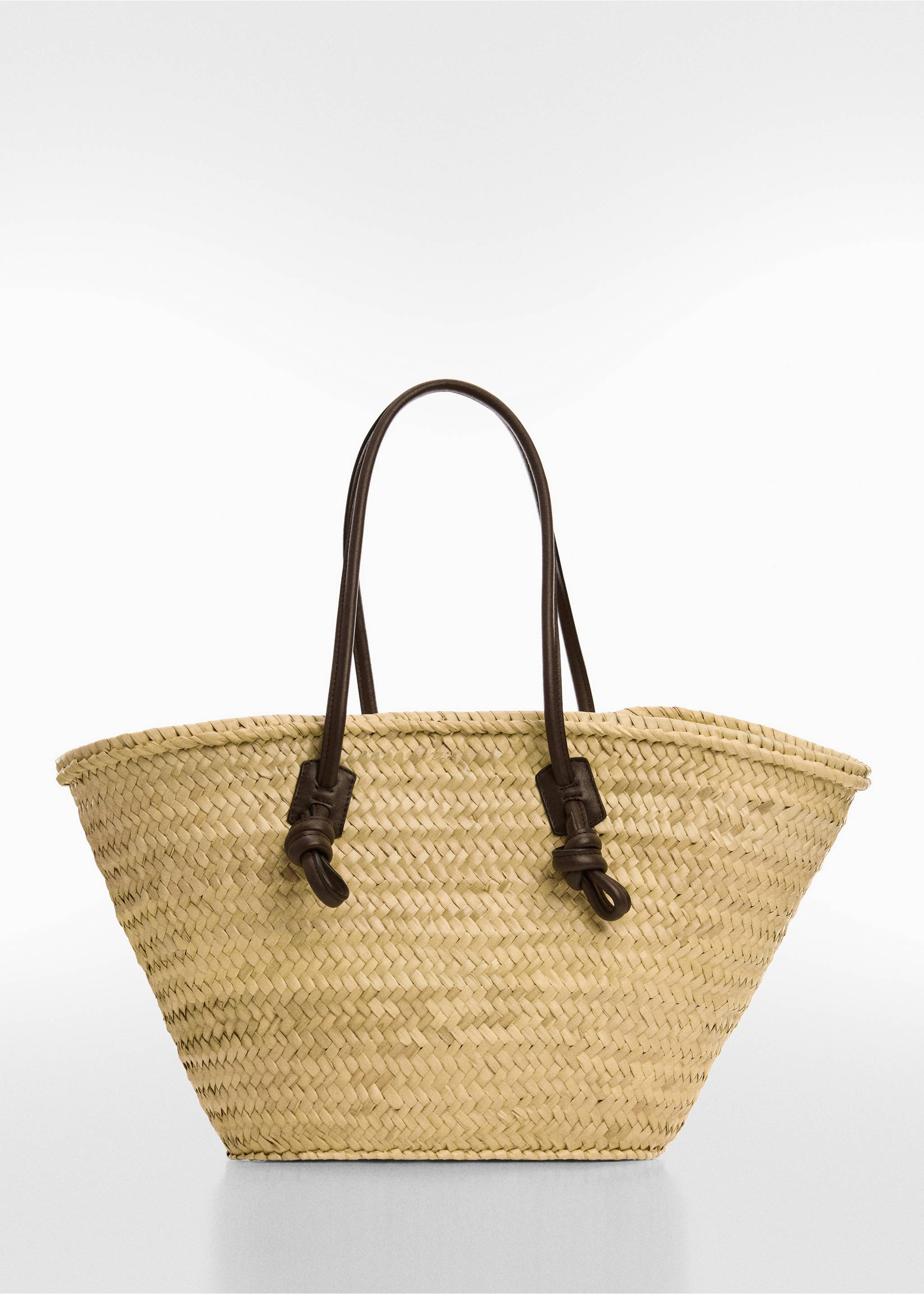 Leather basket bag - Article without model, Chocolate. Ref: 67097130-00.