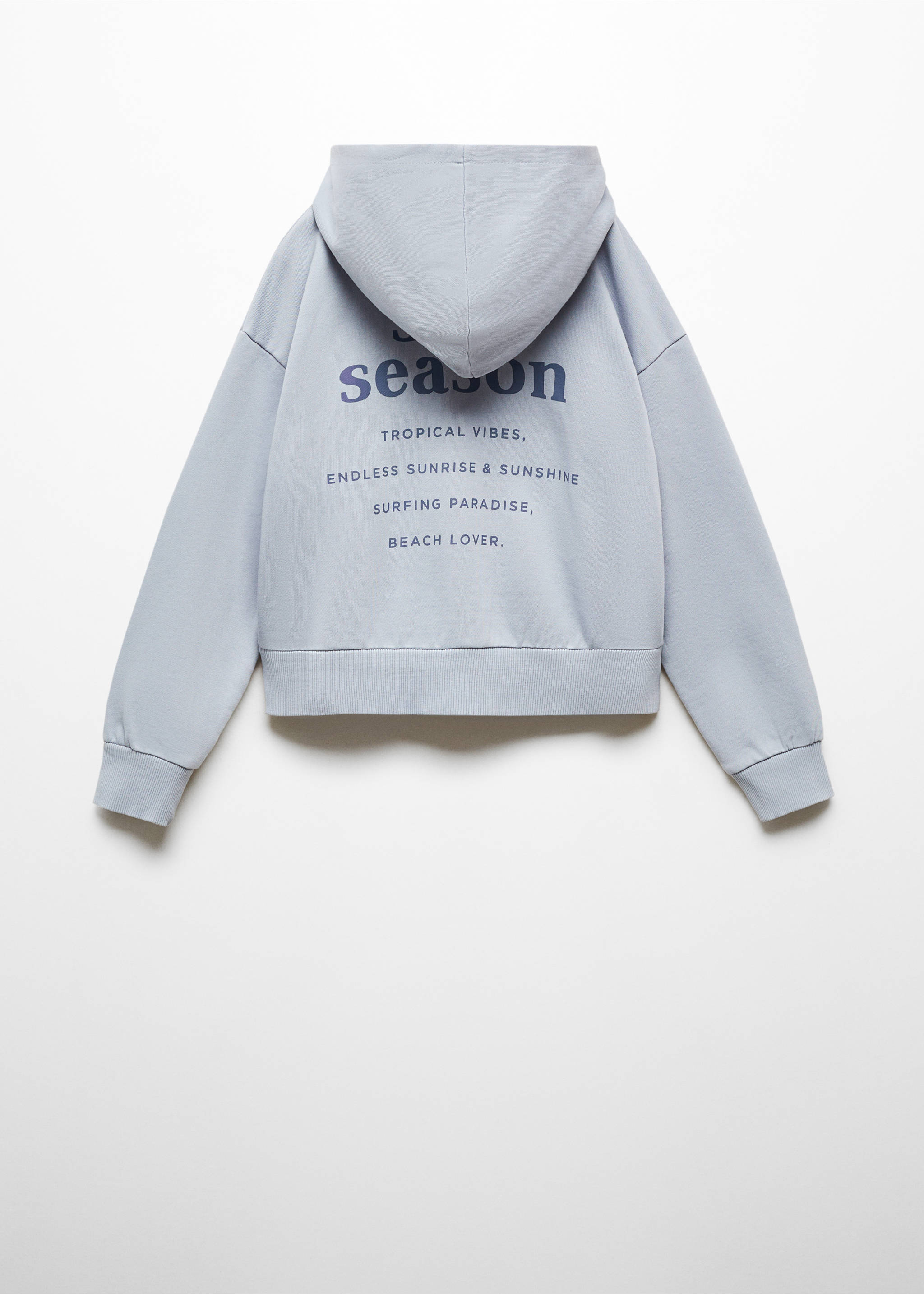 Printed hoodie - Reverse of the article, Blue. Ref: 67097132-00.