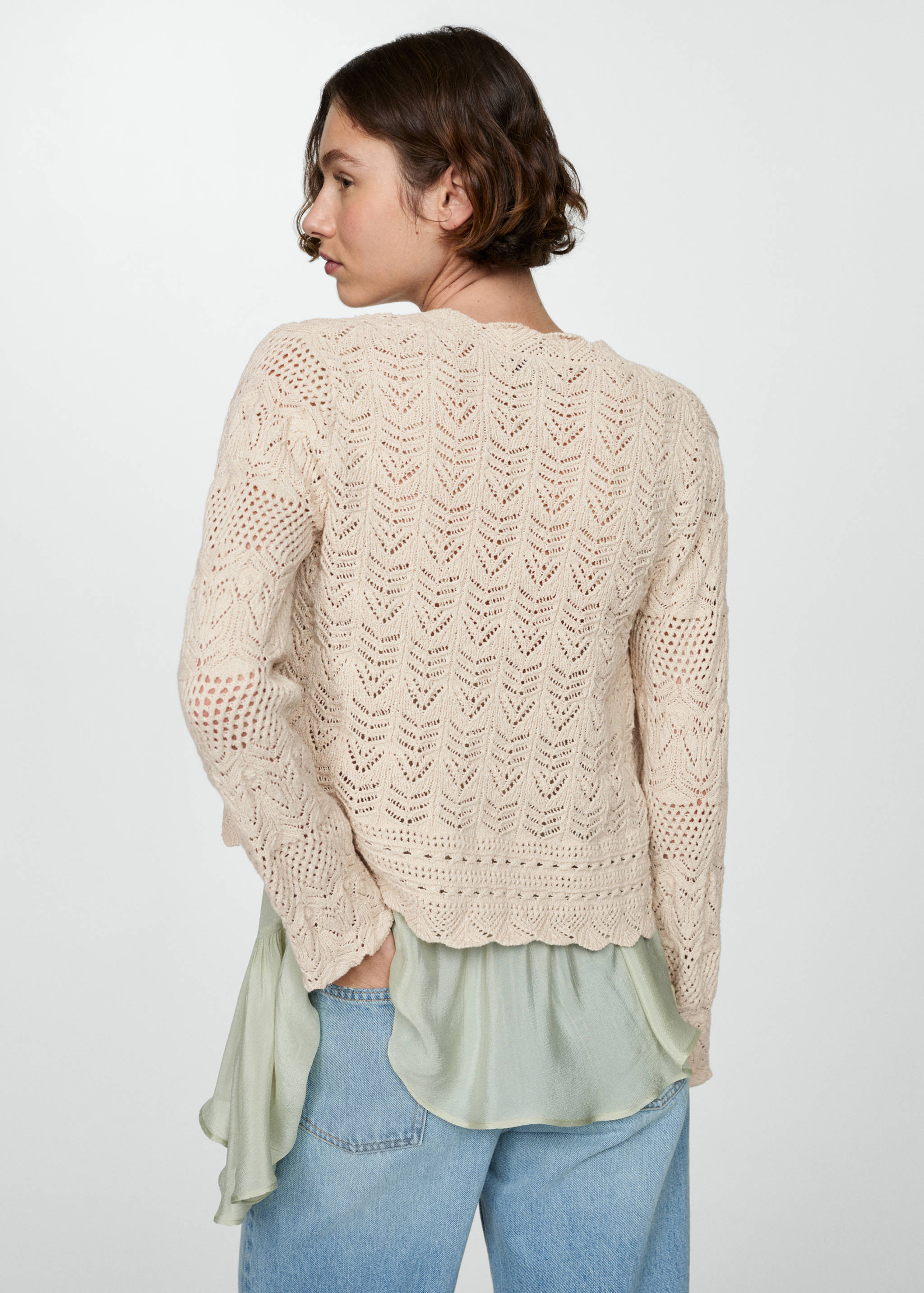 Cardigan with lace details - Reverse of the article
