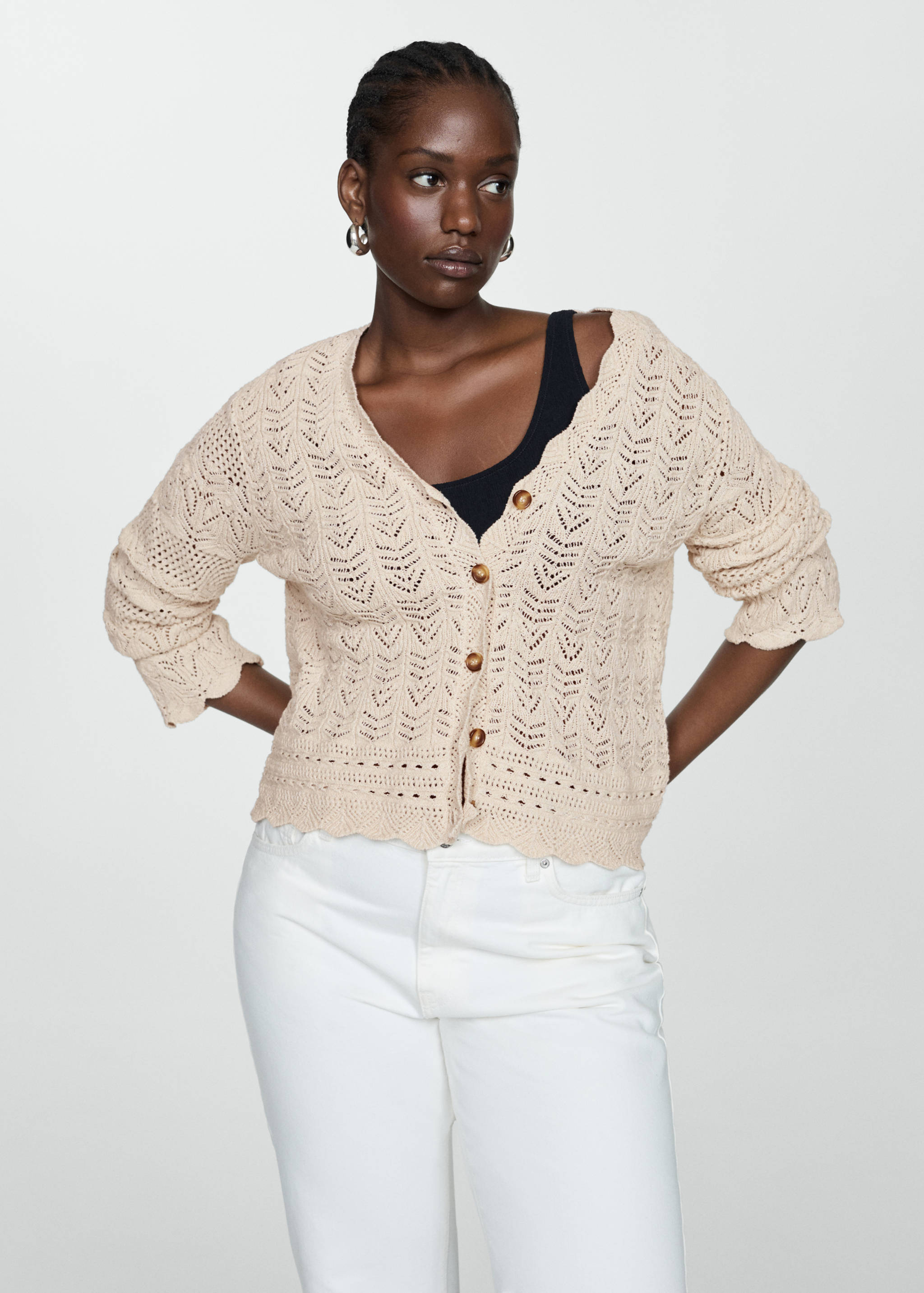 Cardigan with lace details - Details of the article 5