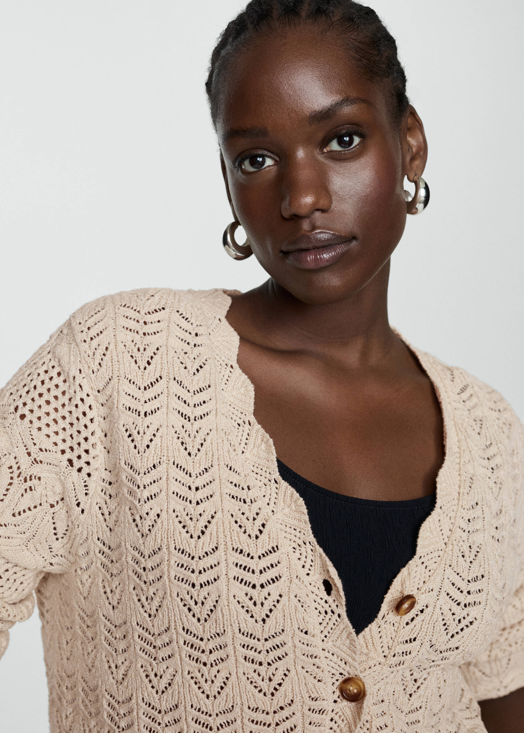 Cardigan with lace details - Details of the article 4