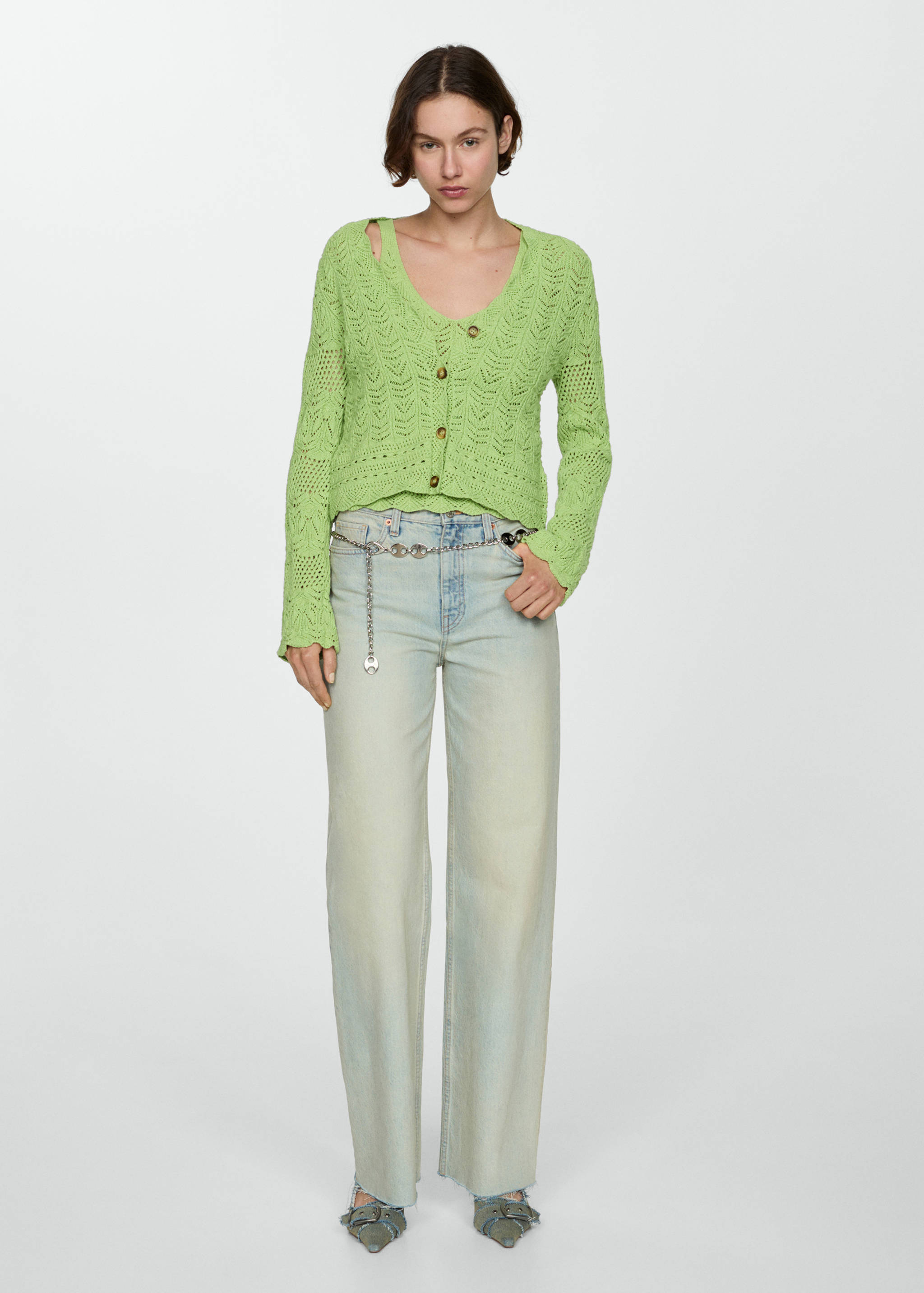 Cardigan with lace details - General plane
