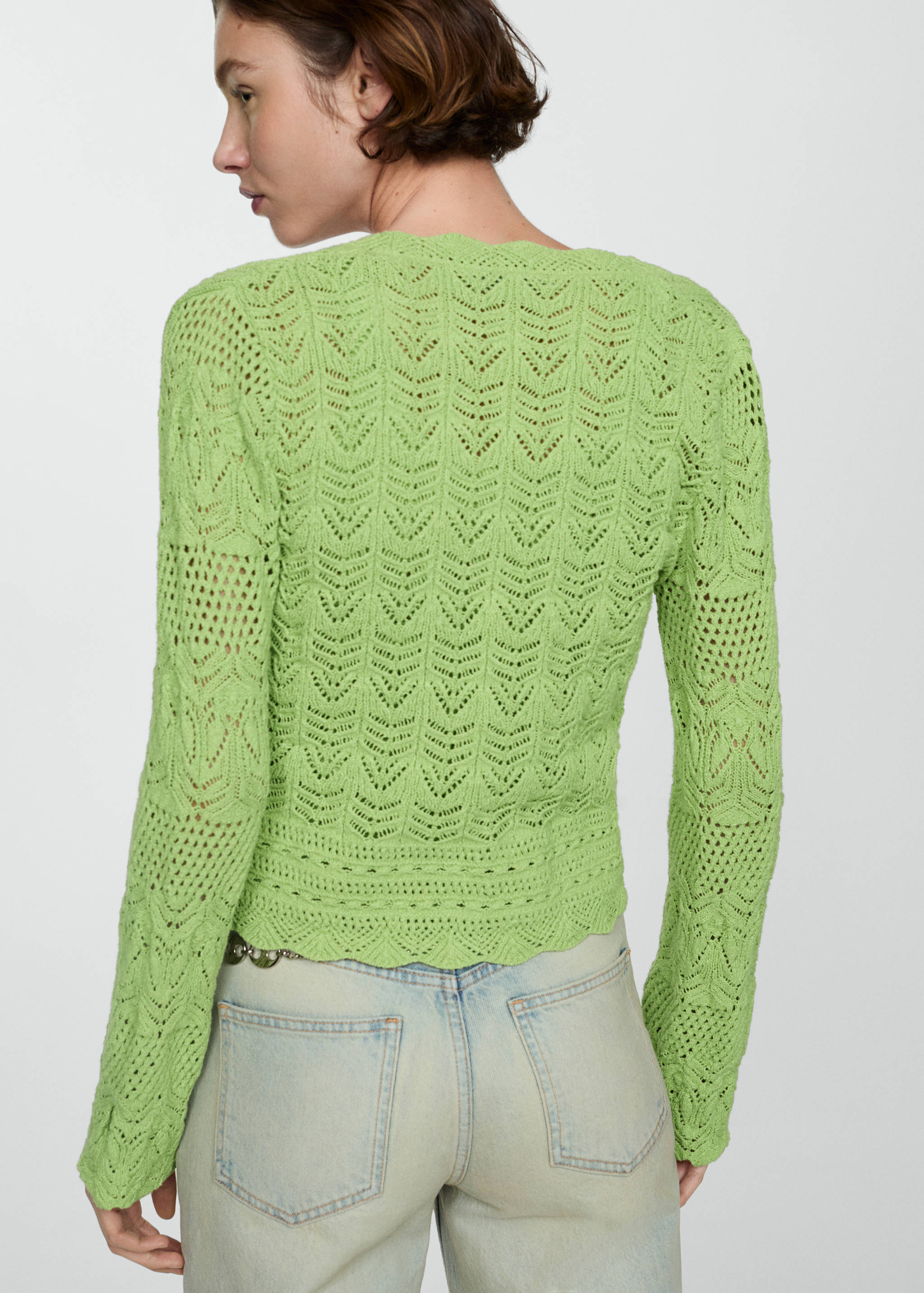 Cardigan with lace details - Reverse of the article