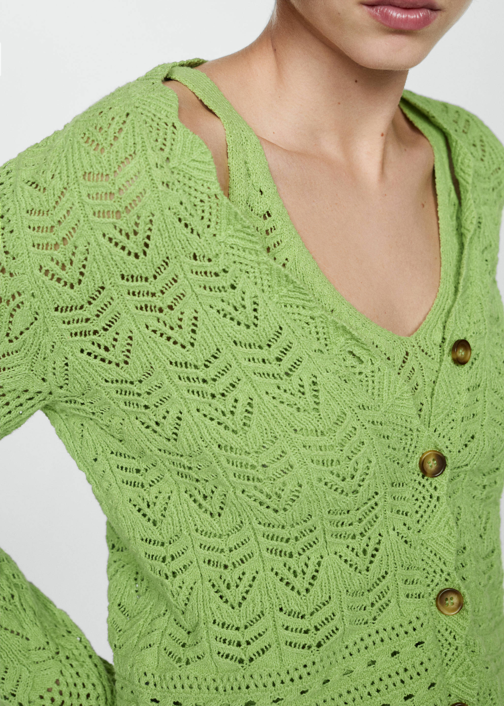 Cardigan with lace details - Details of the article 3