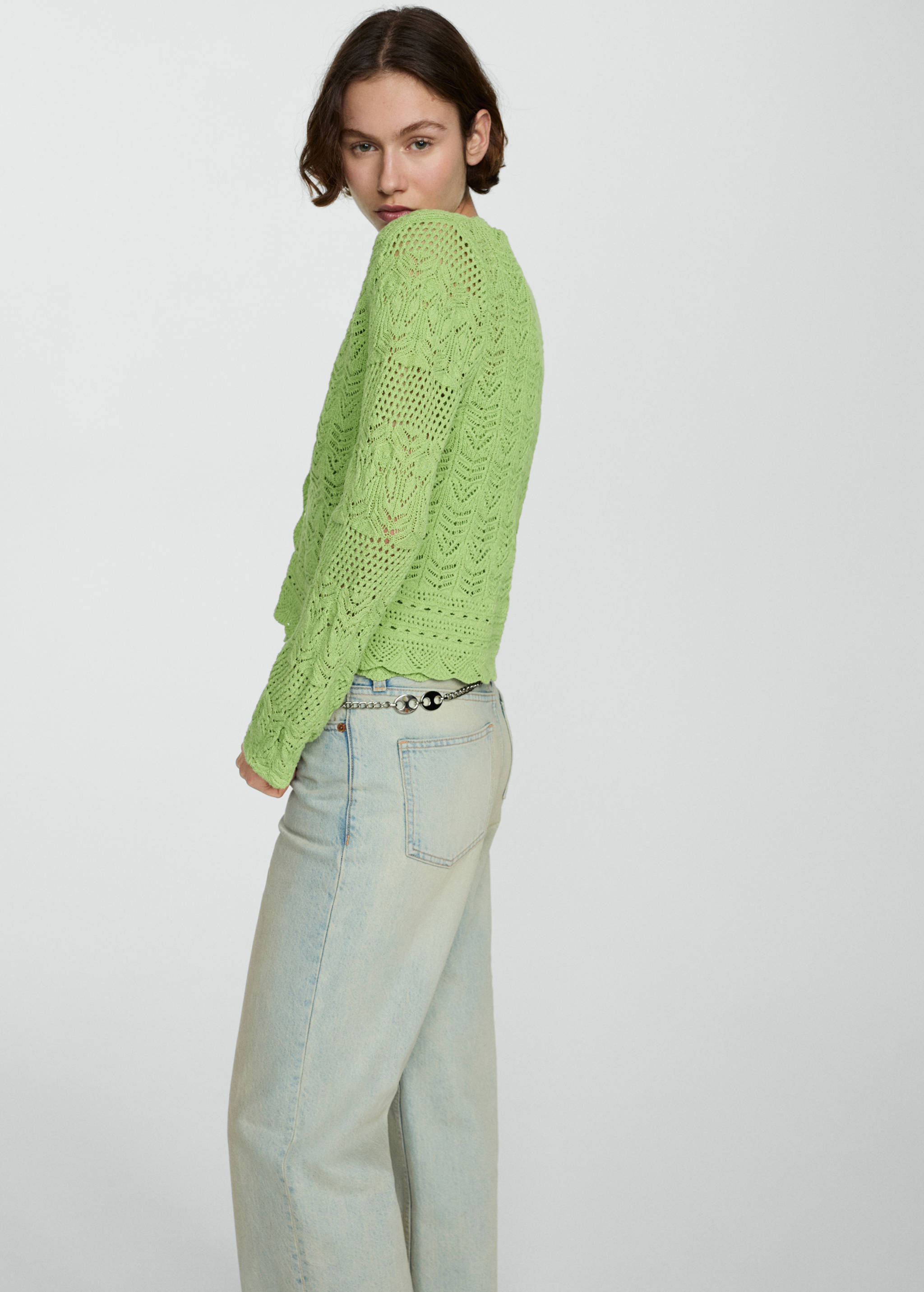 Cardigan with lace details - Details of the article 2