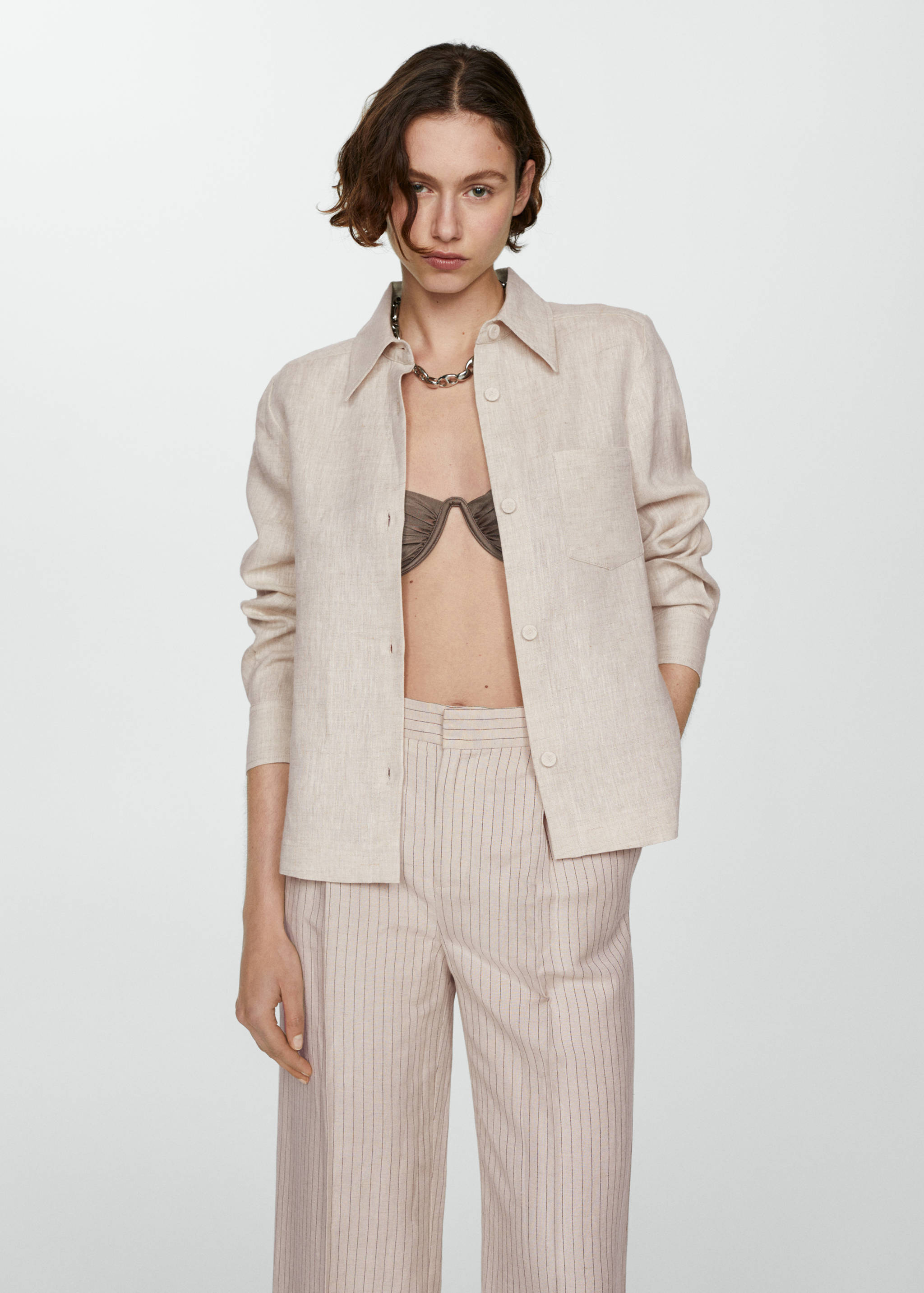 Linen 100% shirt - Details of the article 2