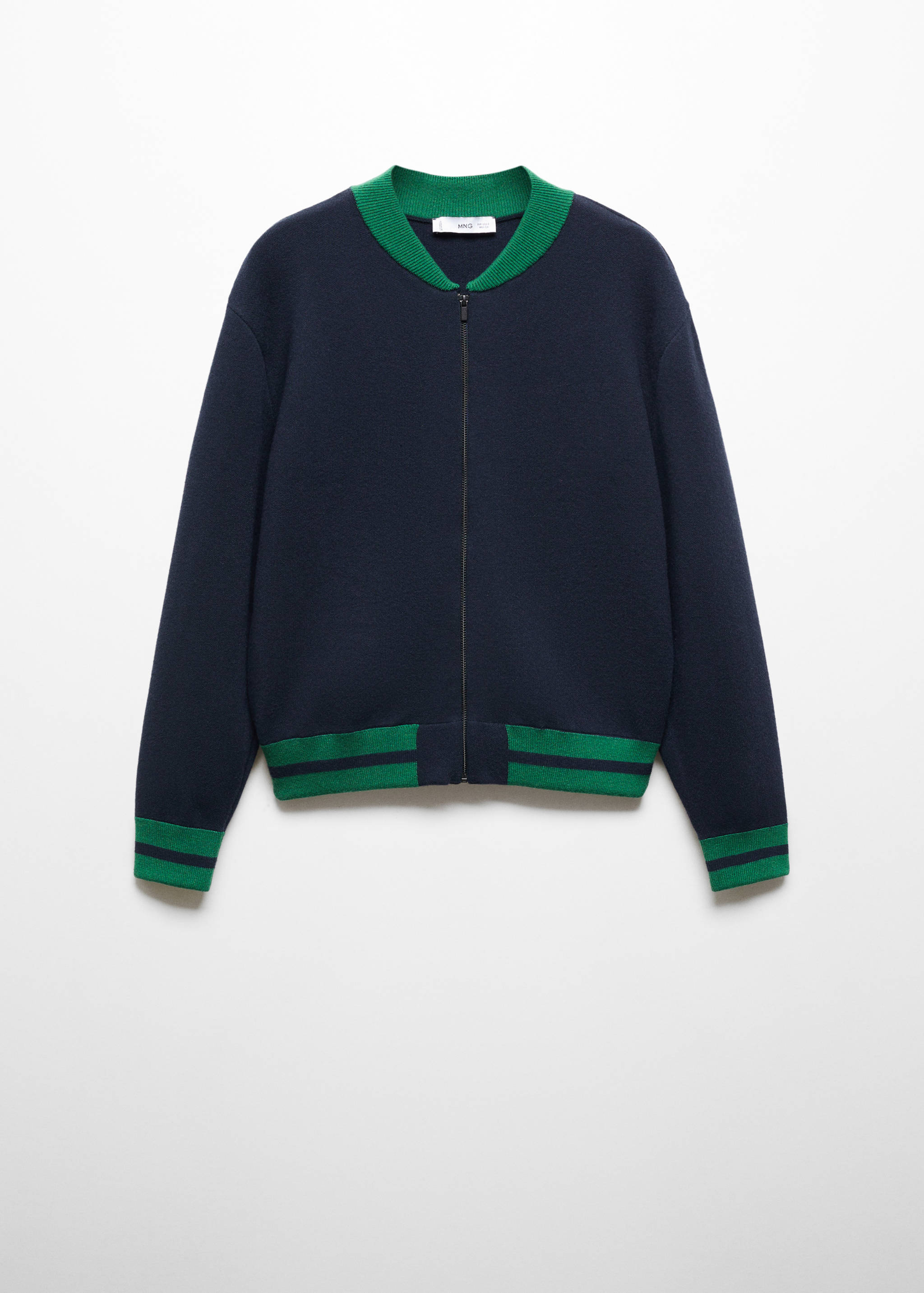 Contrasting ribbed cardigan - Article without model