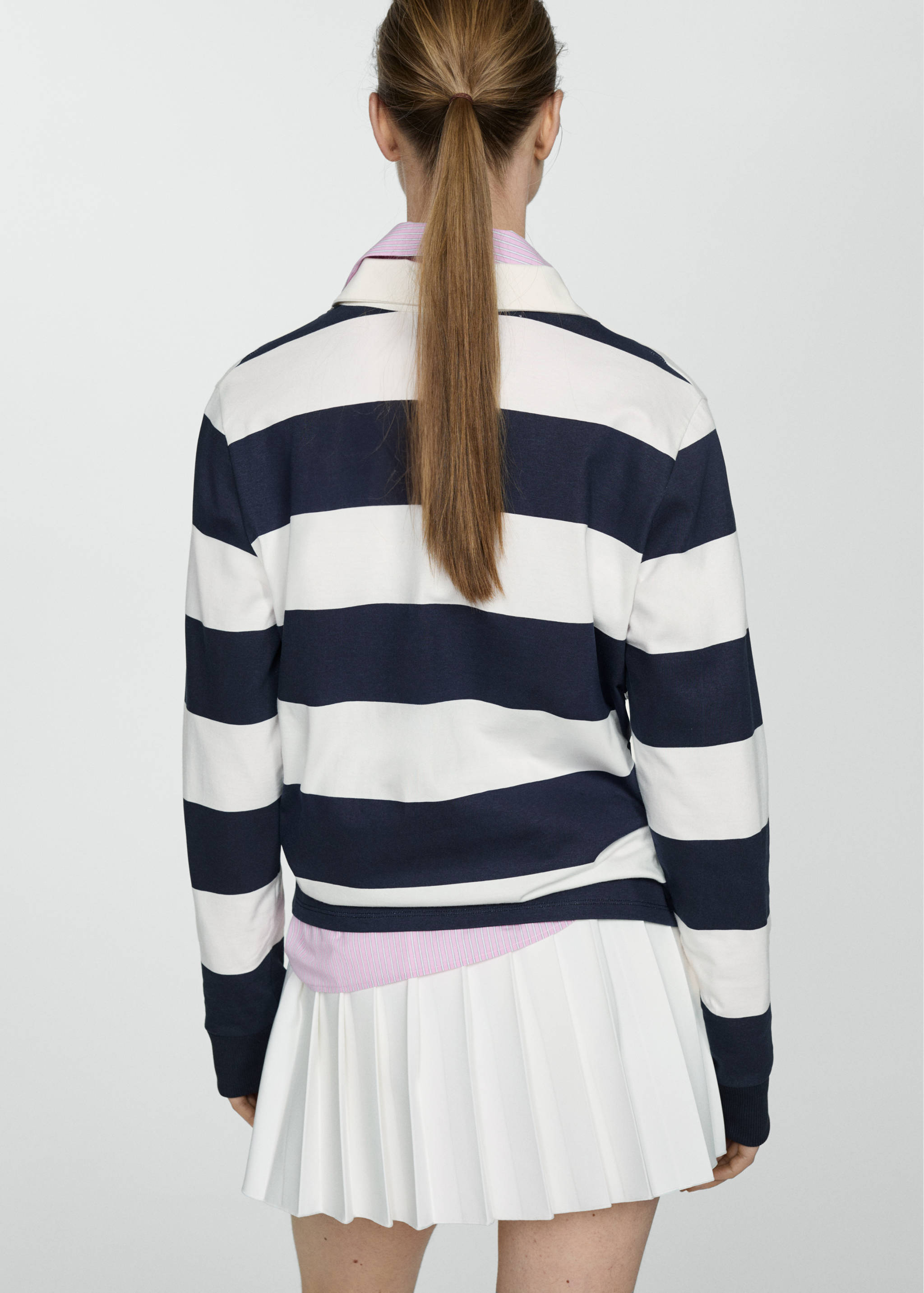 100% cotton striped polo shirt - Reverse of the article