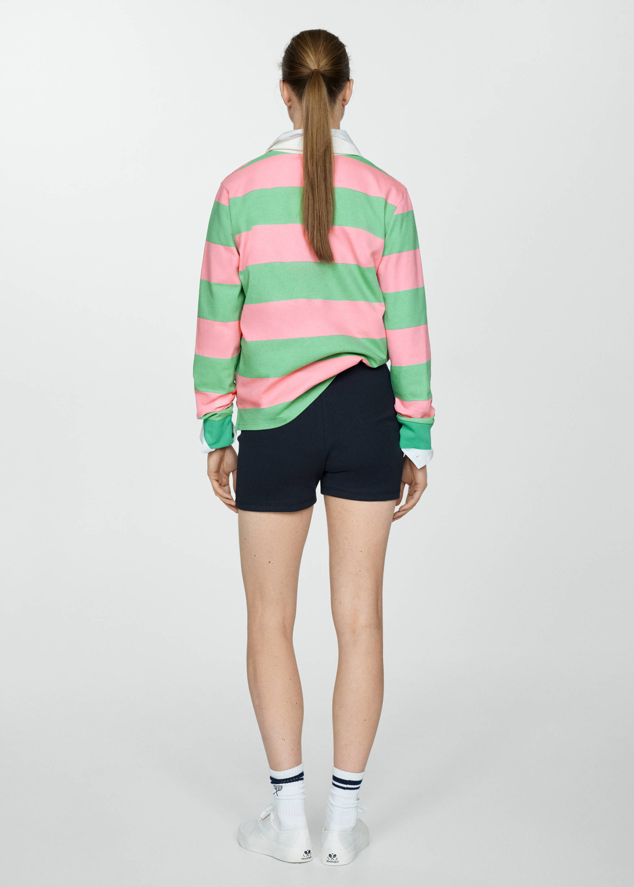 100% cotton striped polo shirt - Reverse of the article