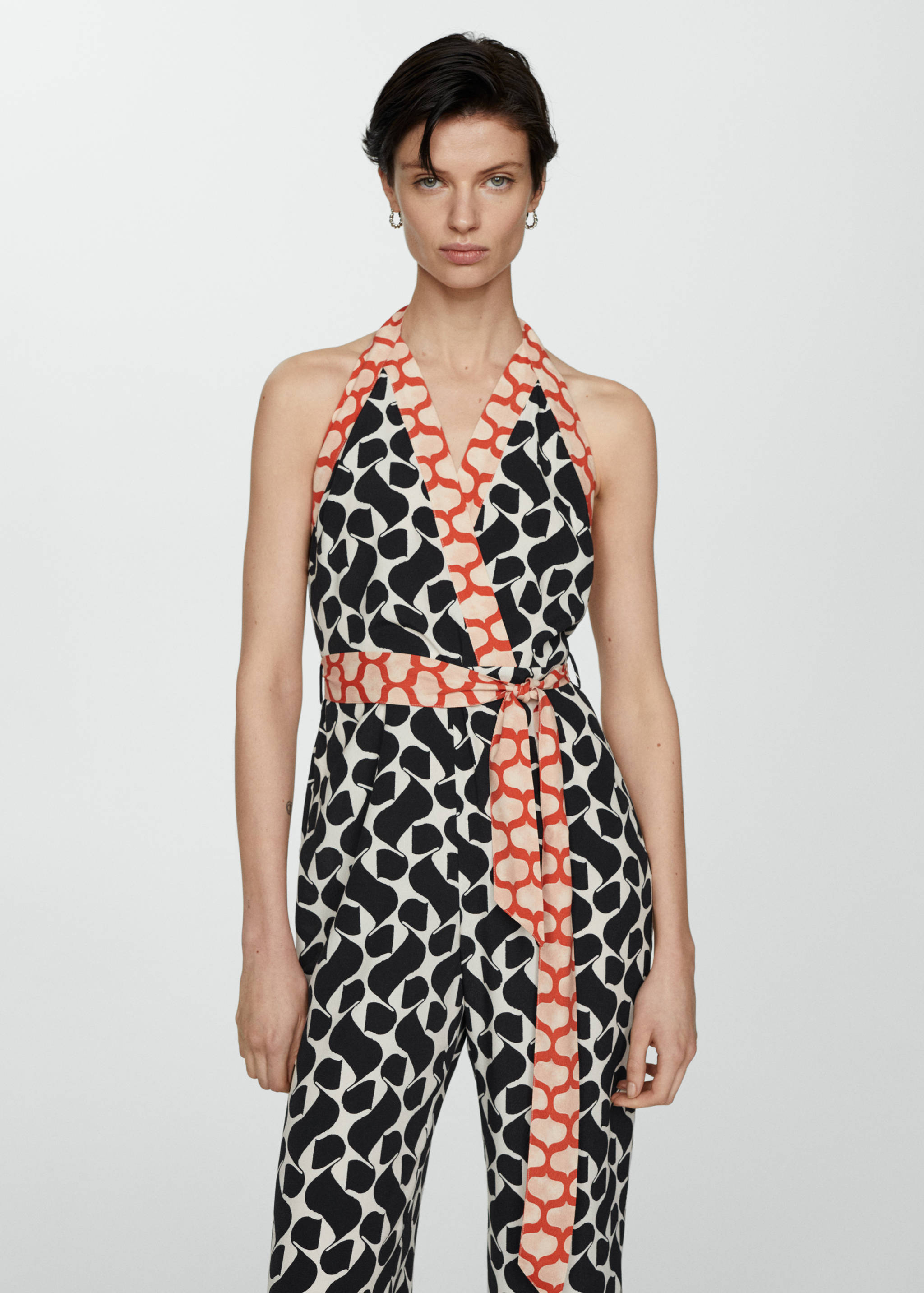 Printed jumpsuit with bow - Medium plane