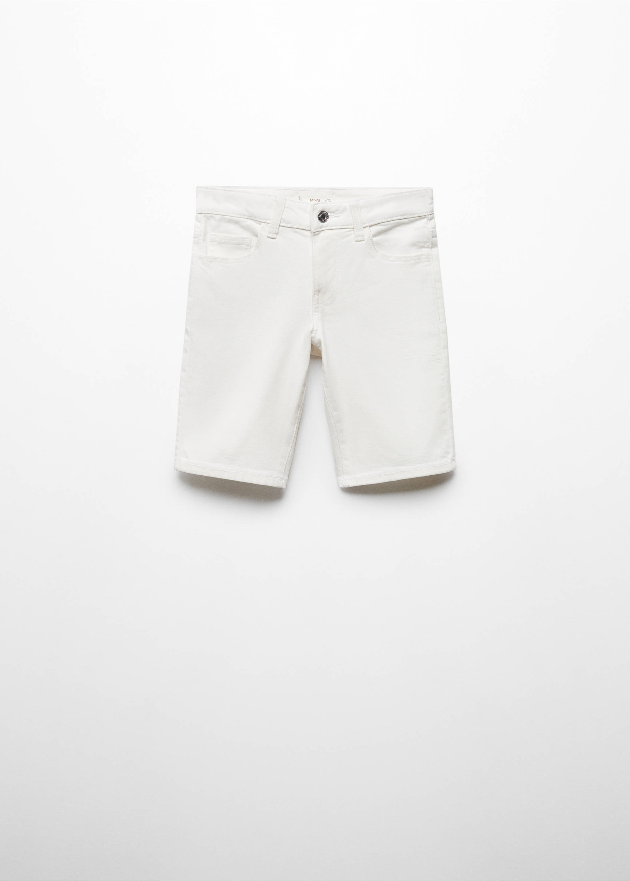 Slim-fit denim bermuda shorts - Article without model, White. Ref: 67097691-00.
