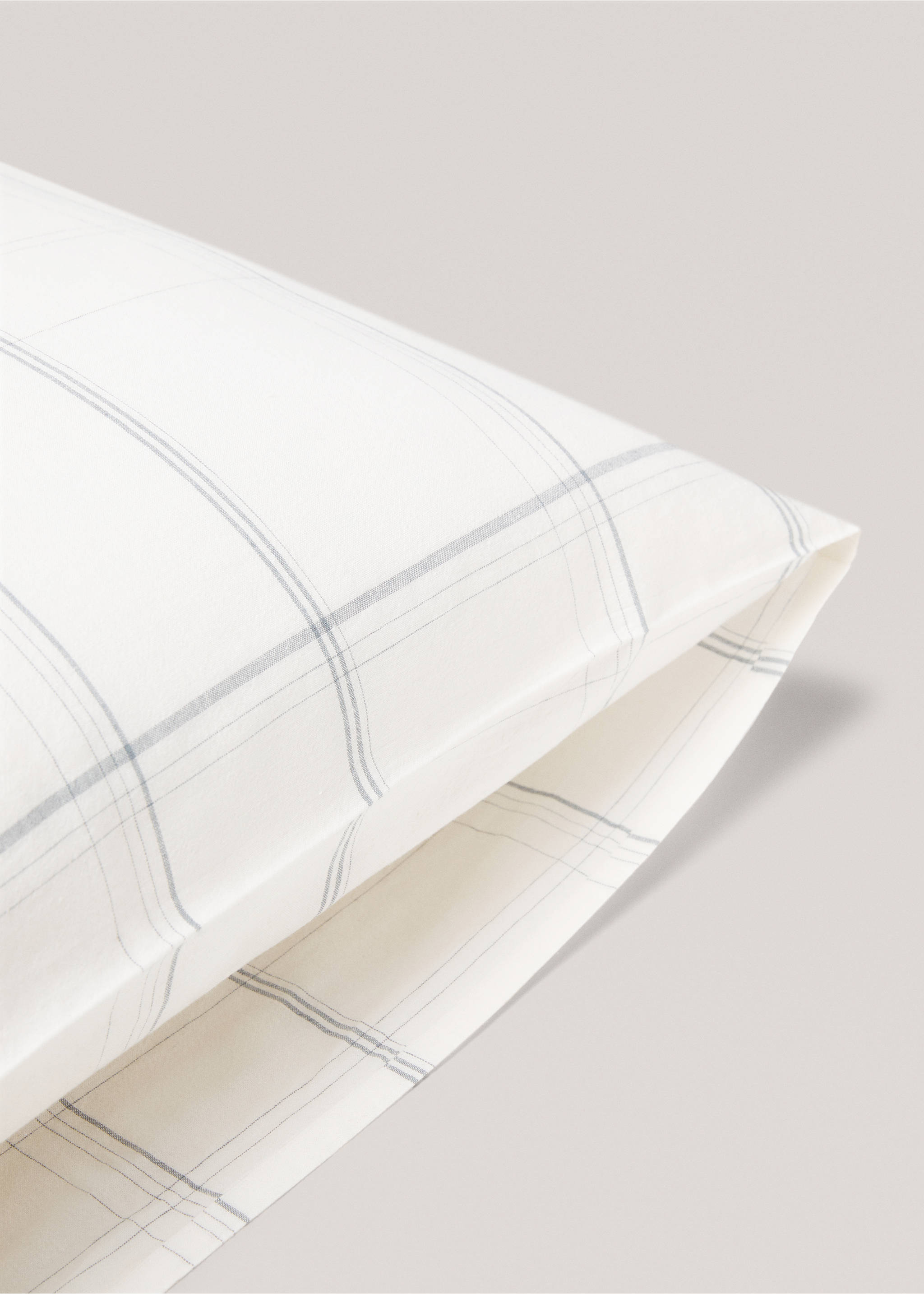 Taie d’oreiller coton lin 60x60 cm - Détail de l'article 1, Blanc. Ref: 67097692-00.