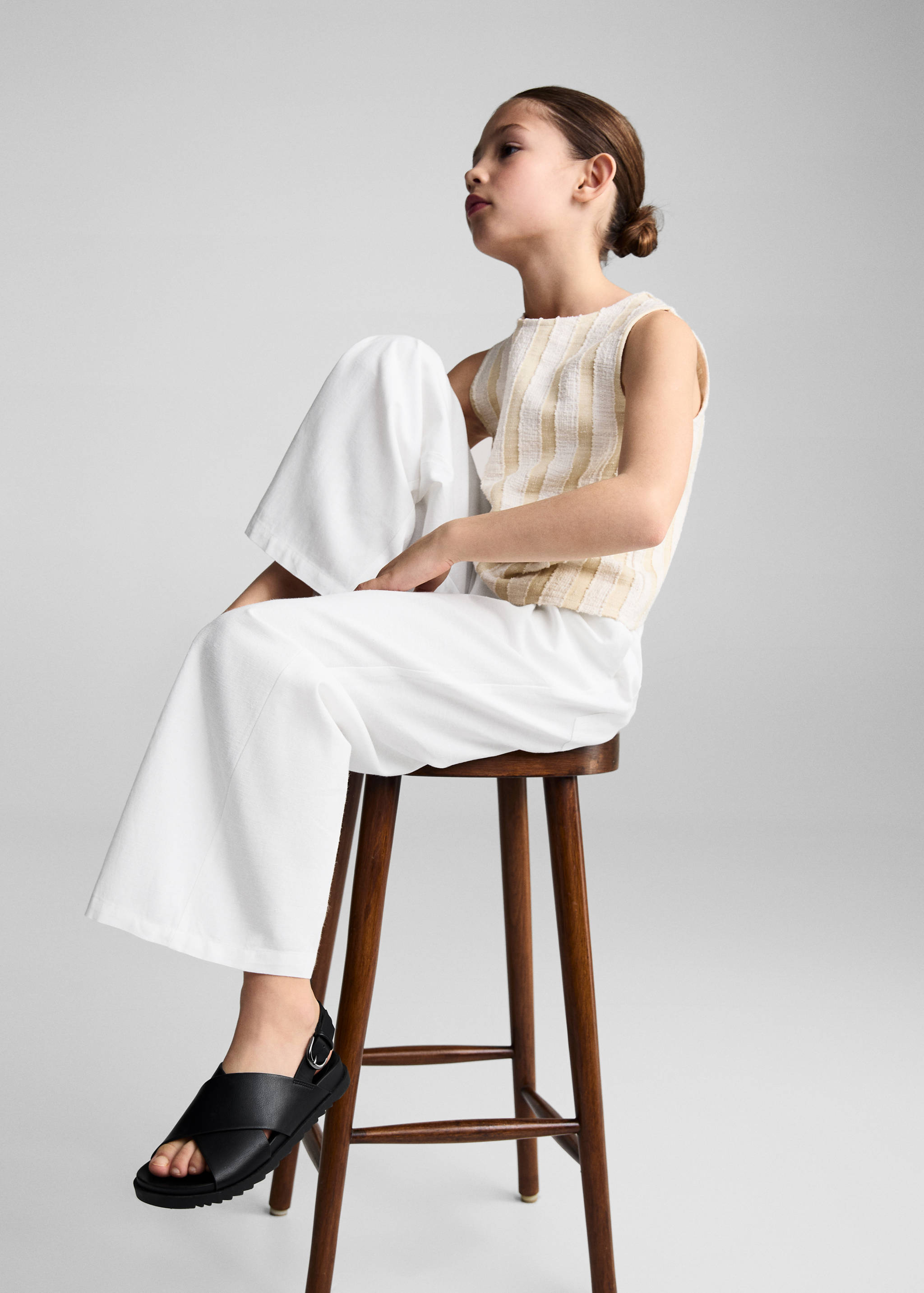 Wide leg linen trousers - Details of the article 2