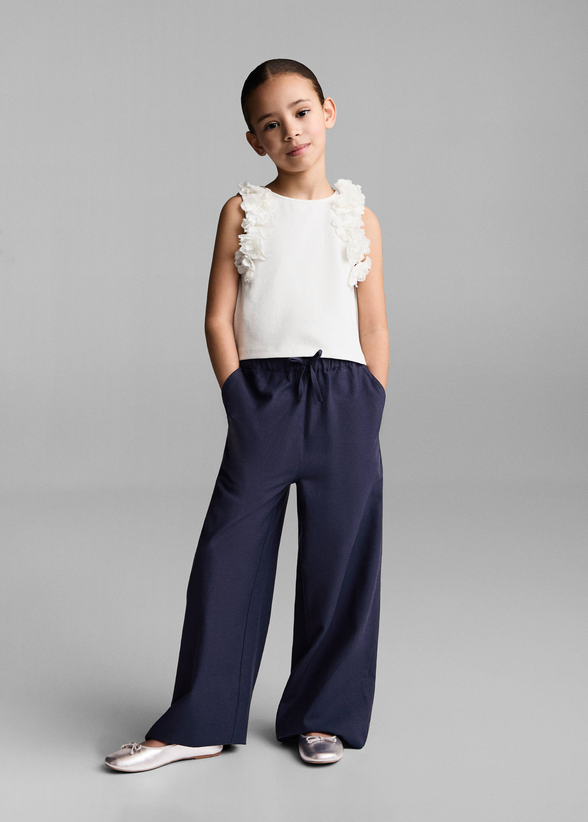 Wide leg linen trousers - General plane