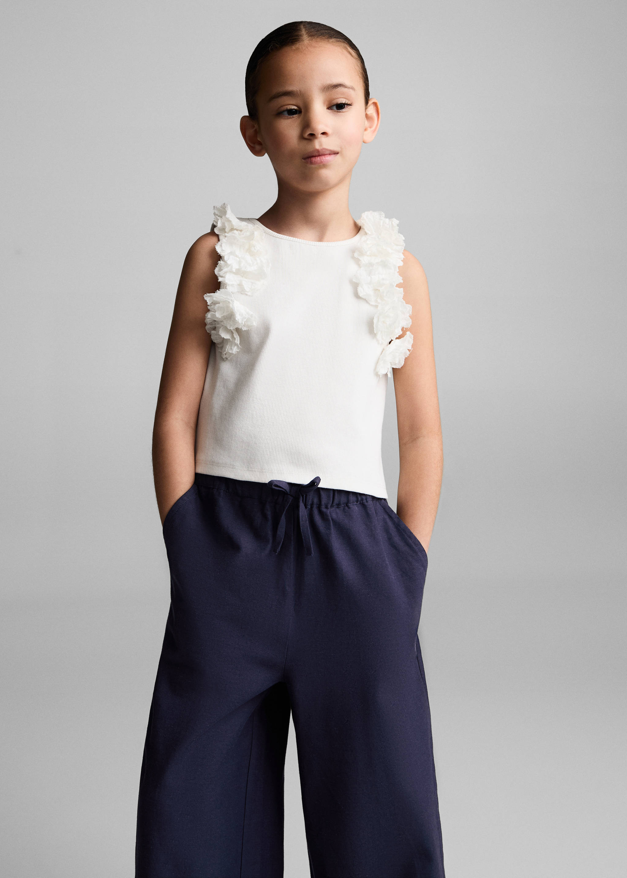 Wide leg linen trousers - Medium plane