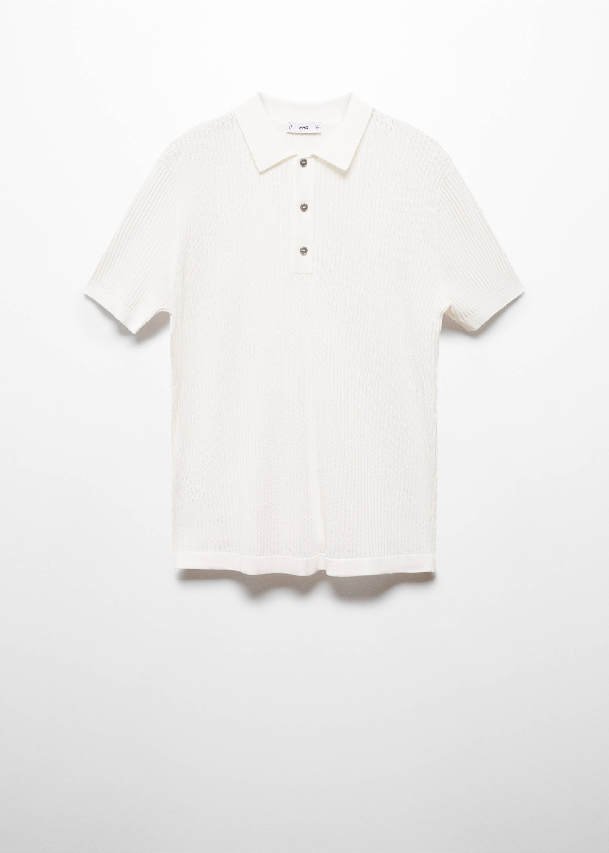 Knit cotton polo shirt - Article without model, Off White. Ref: 67097696-00.