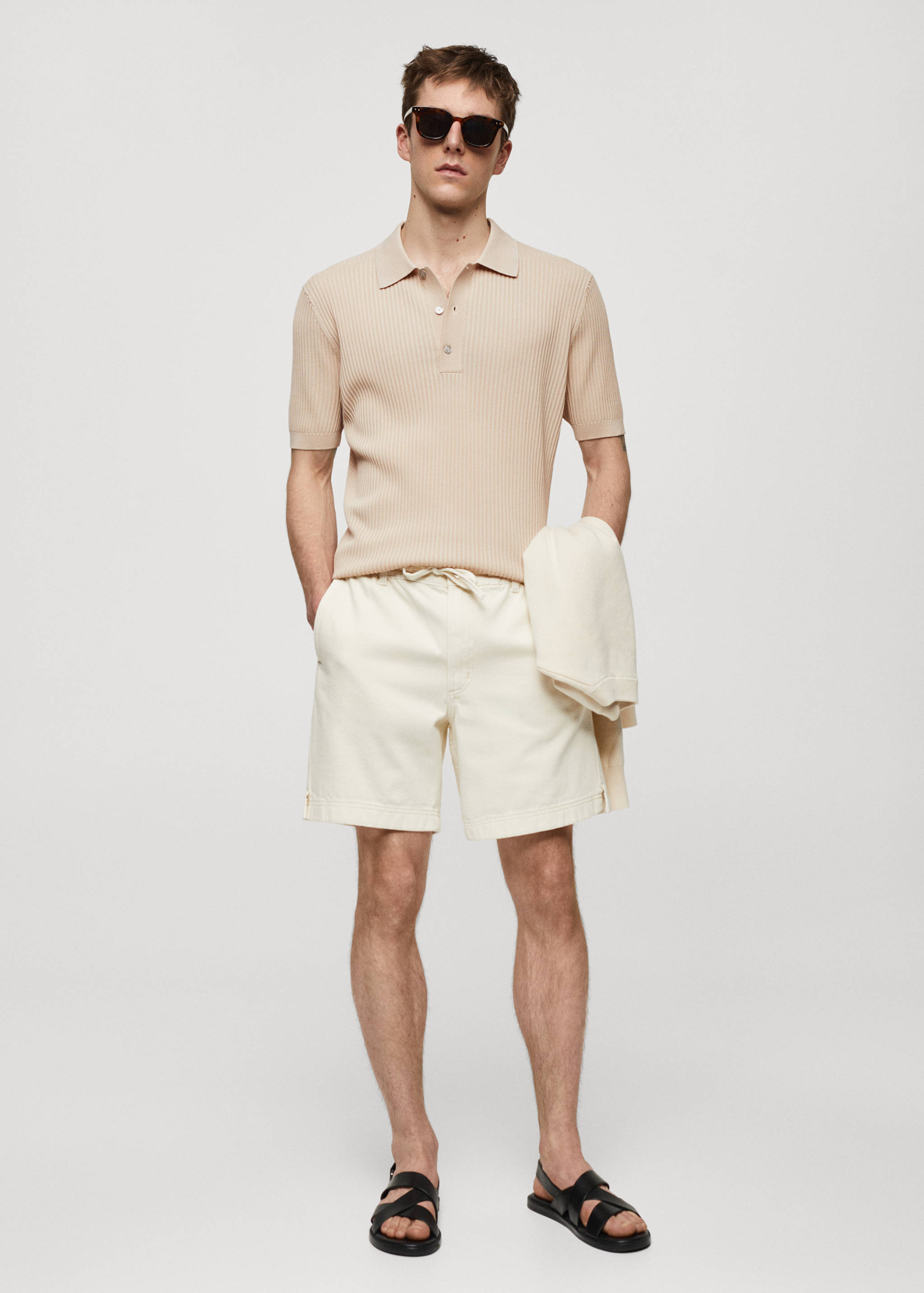 Knit cotton polo shirt - General plane