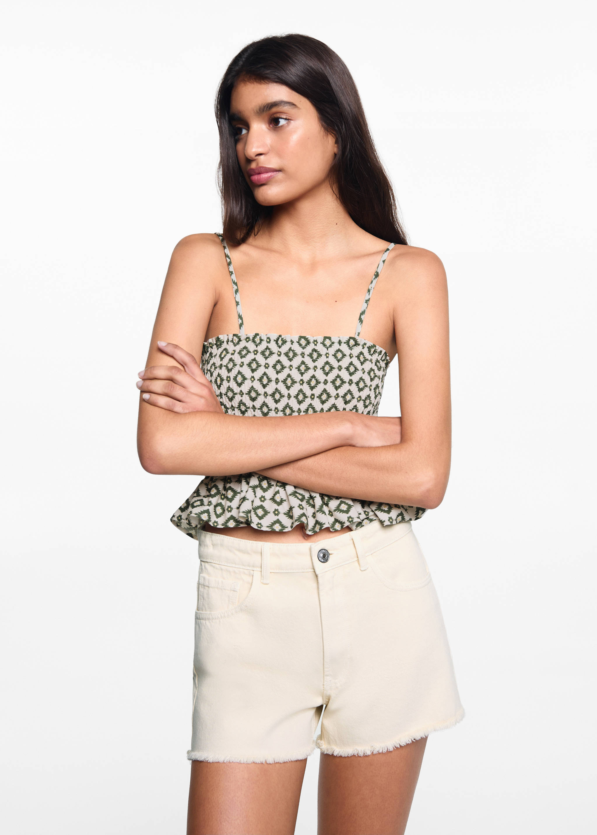 Frayed cotton shorts - Medium plane