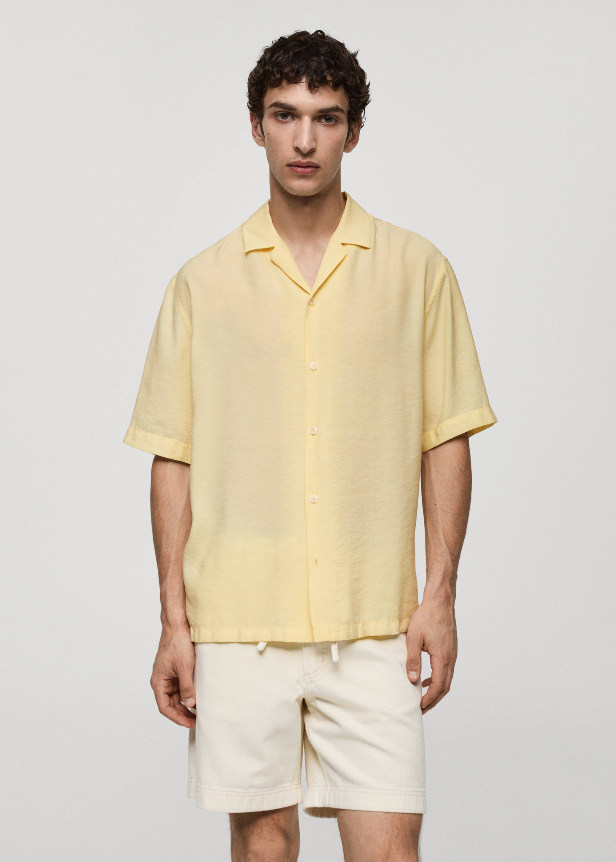 Modal shirt with bowling collar - Medium plane