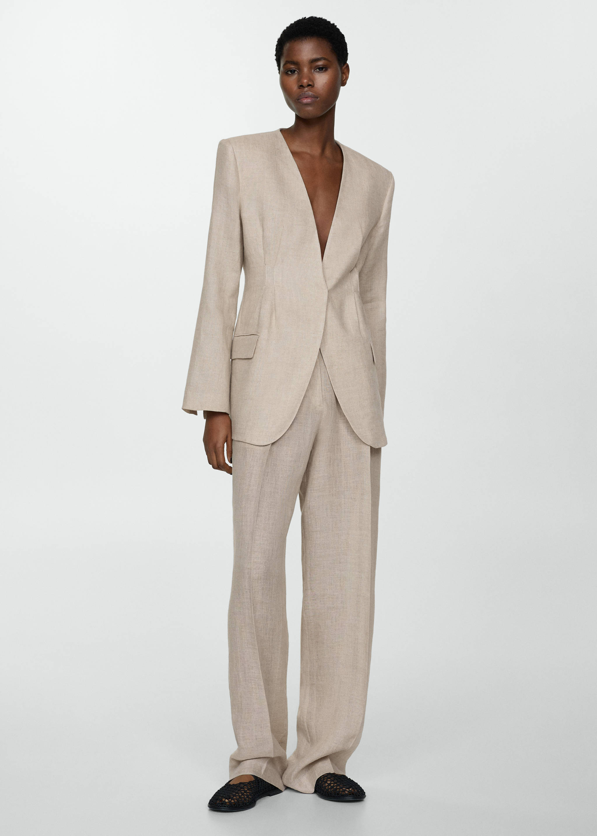Blazer suit 100% linen - General plane