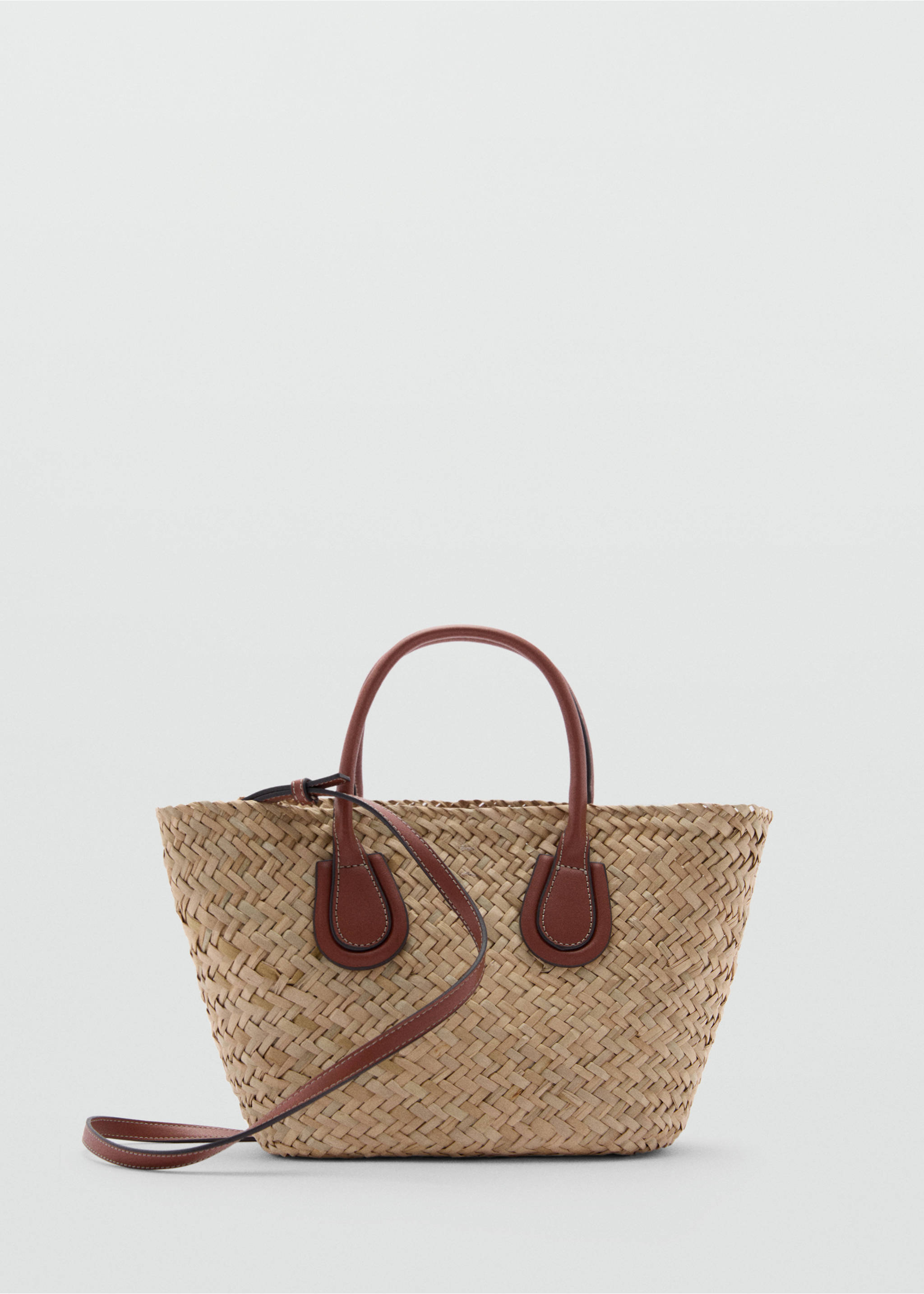 Natural fibre basket bag - Article without model, Leather. Ref: 67097905-00.
