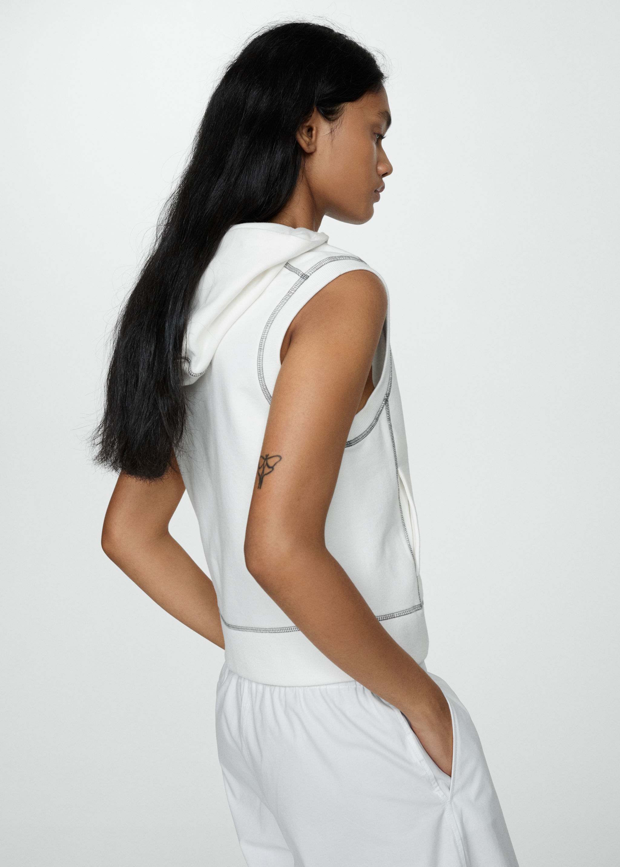 Top with double-zip seams - Women | MANGO OUTLET USA Top with double-zip seams - Women | MANGO OUTLET USA