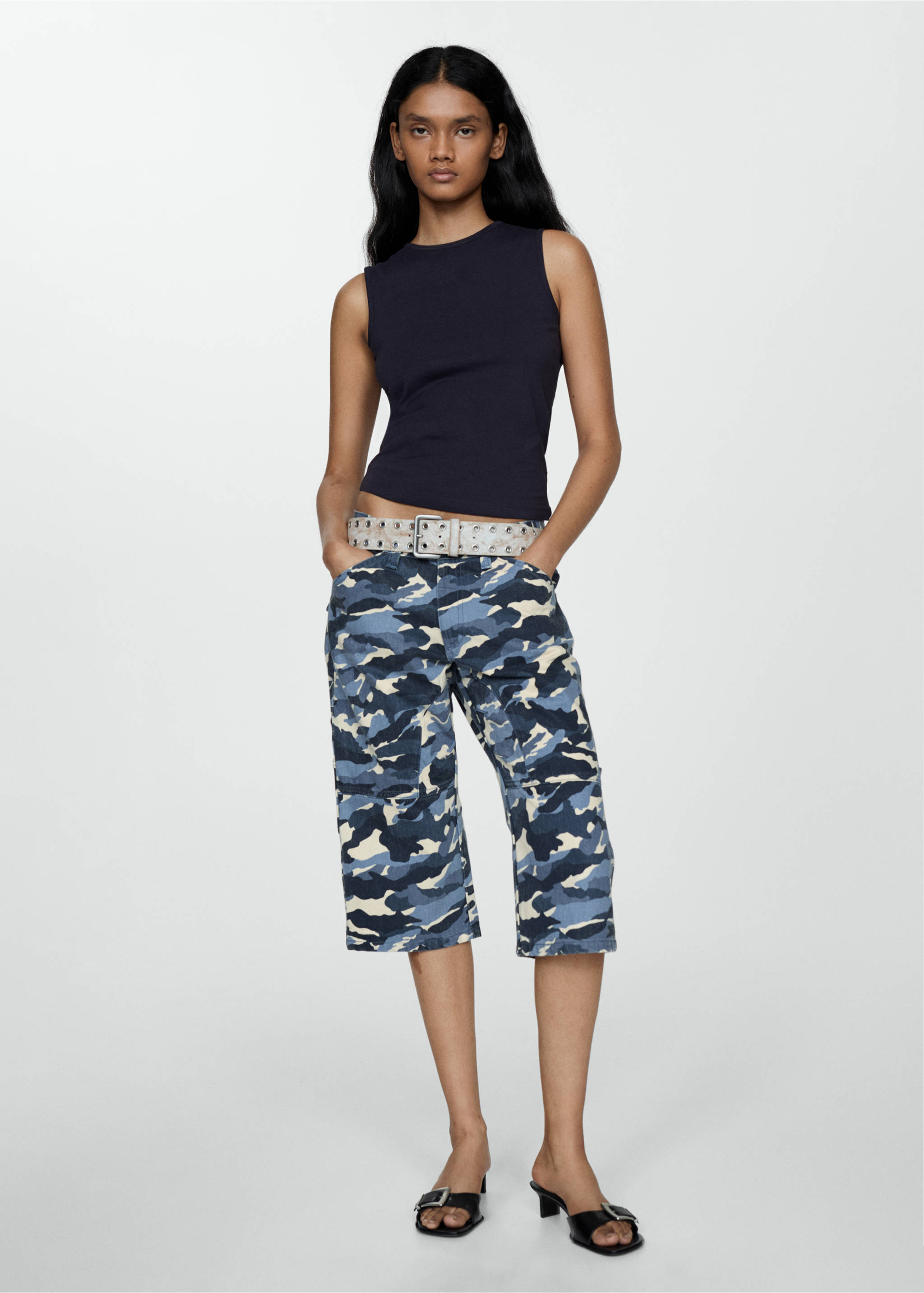 Camouflage denim shorts - General plane, Blue. Ref: 67097912-00.