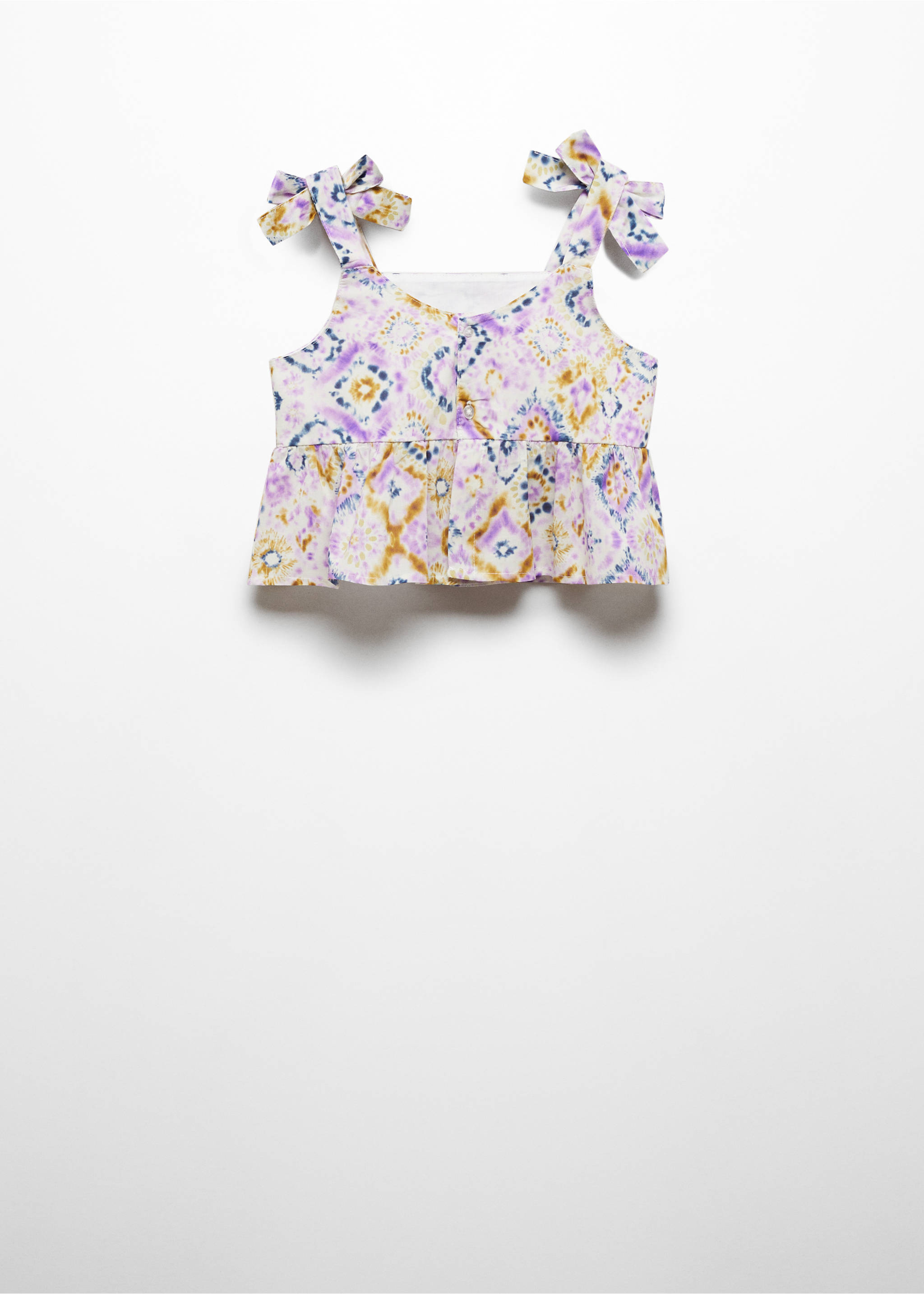 Printed top with bow - Reverse of the article, Light/Pastel Purple. Ref: 67097920-00.