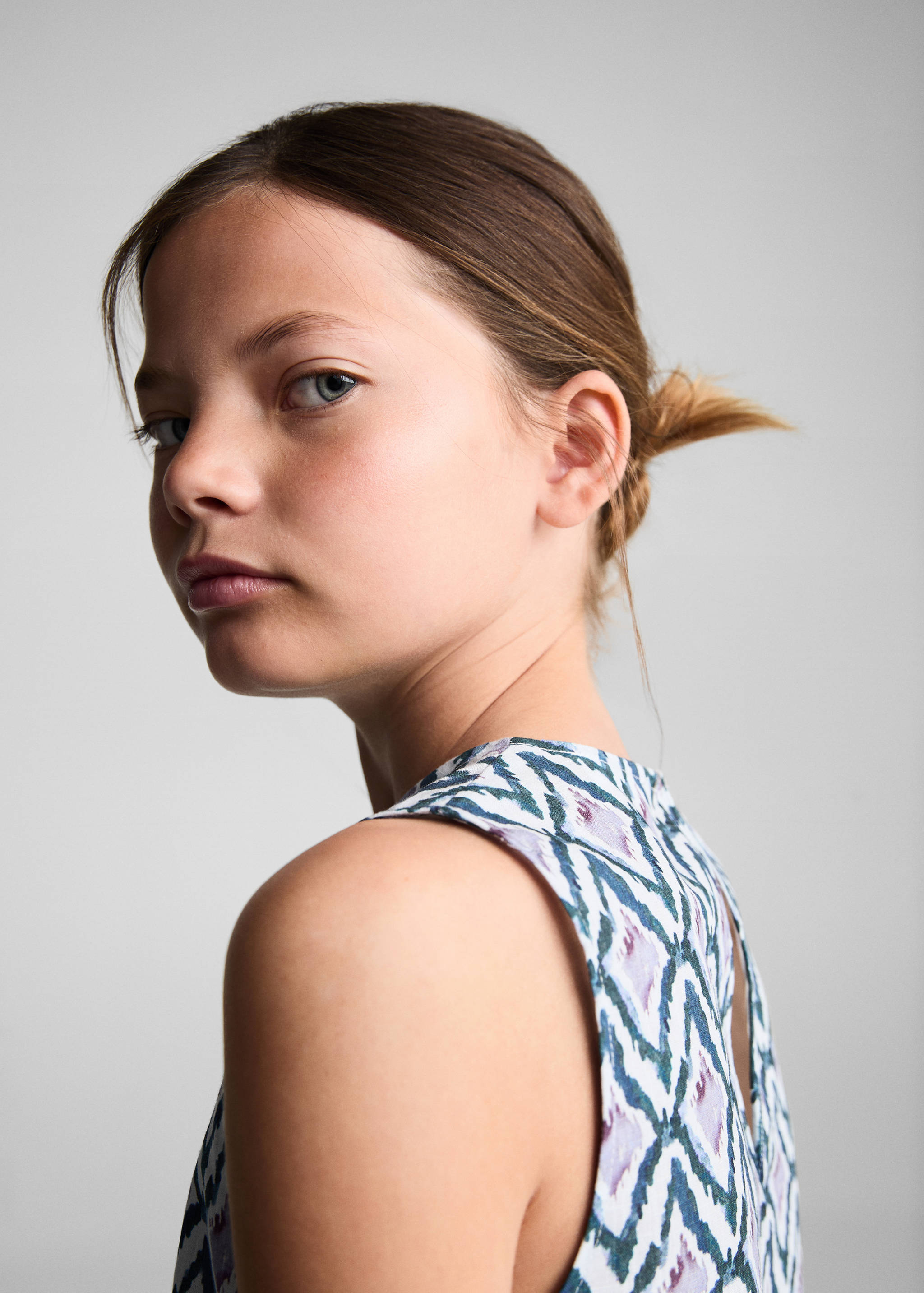 Printed crop top with bow - Details of the article 1